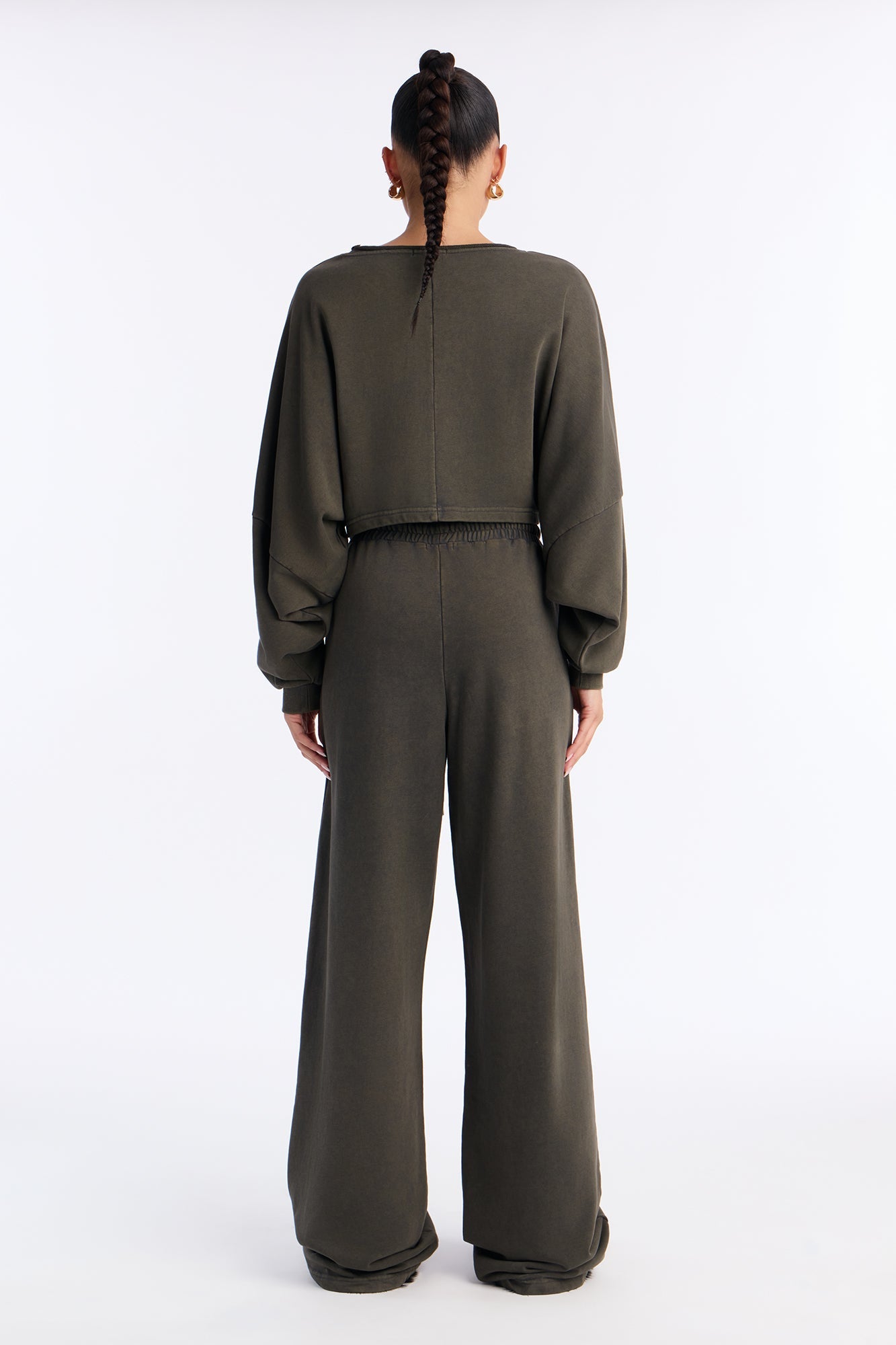 Everyday Vibe Washed Pant Set - Dark Olive
