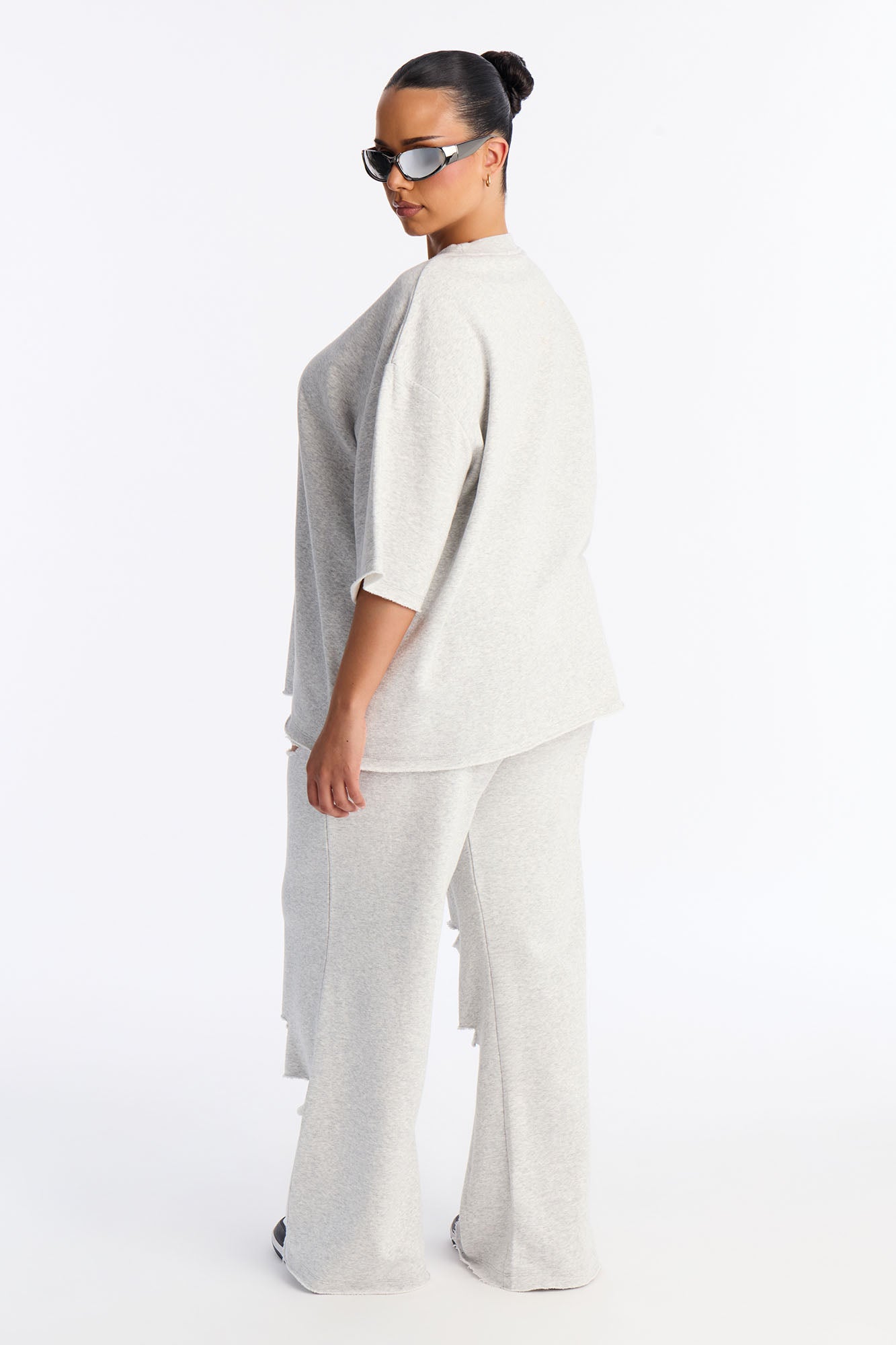 The Crew Fleece T Shirt - Heather Grey