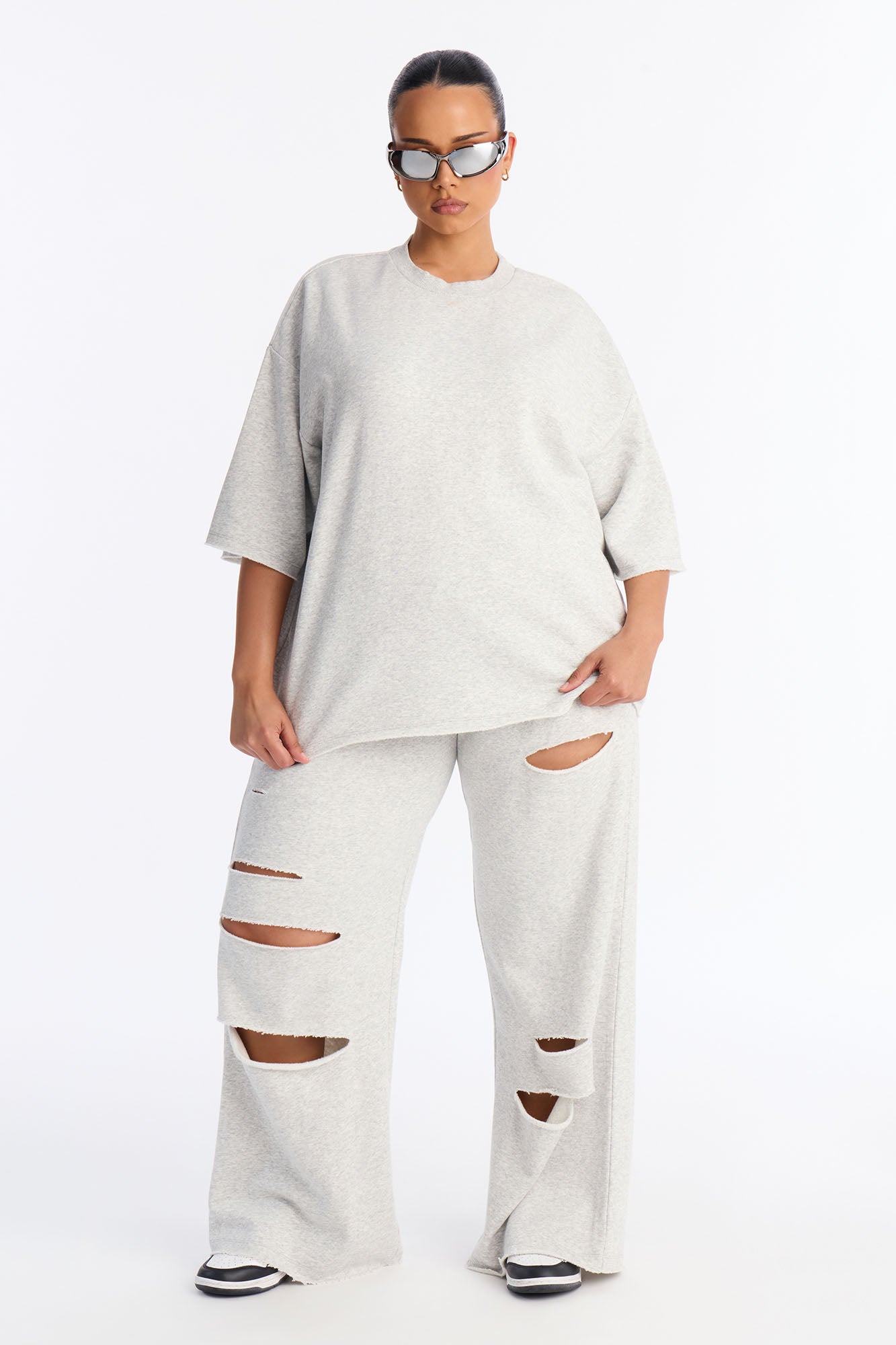 The Crew Fleece Distressed Sweatpants - Heather Grey