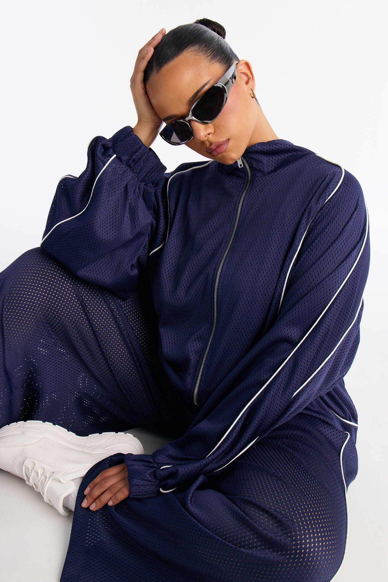 Milianna Sweatshirt Zip Up - Navy