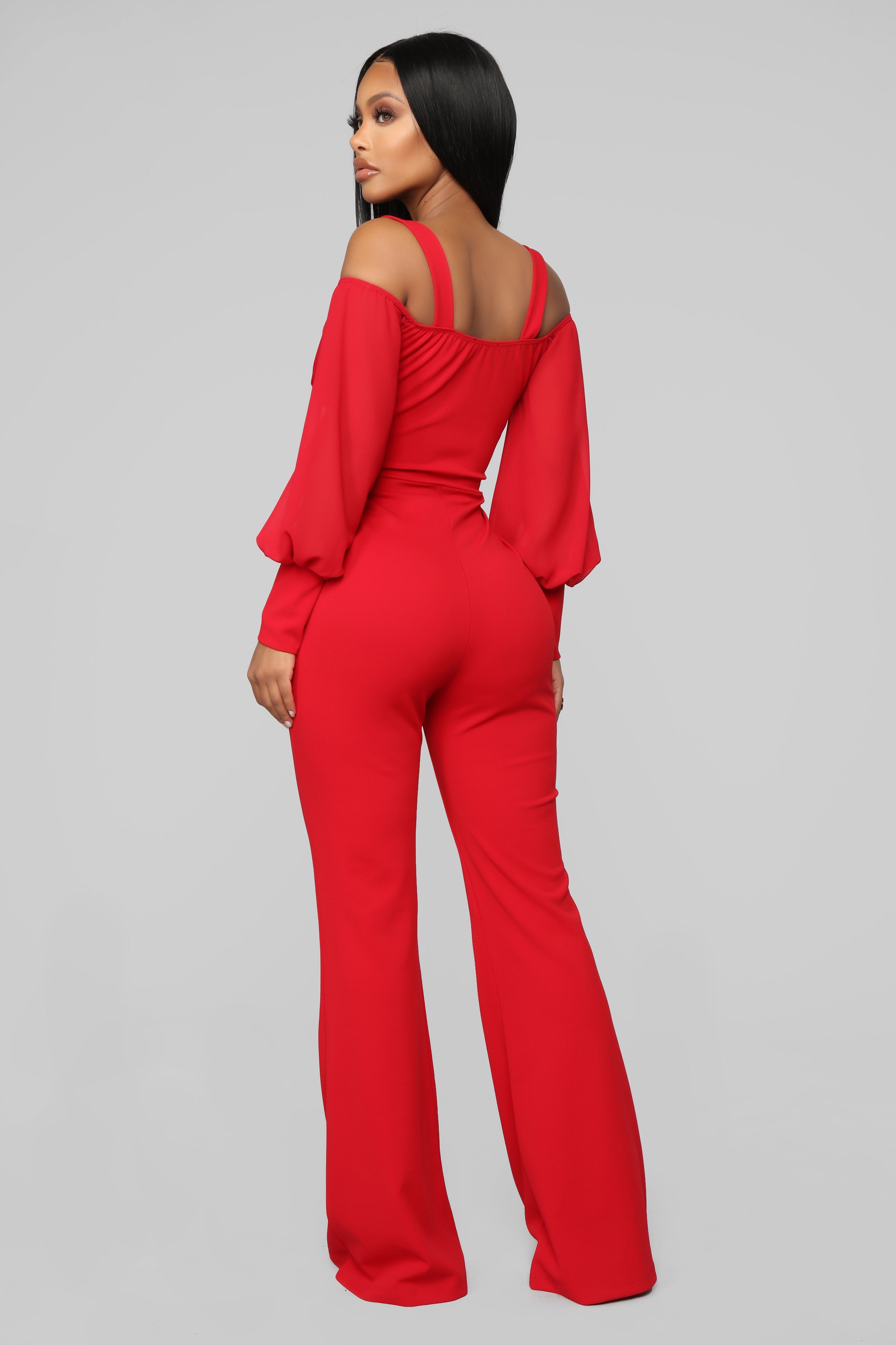 Falling For Your Charm Jumpsuit - Red