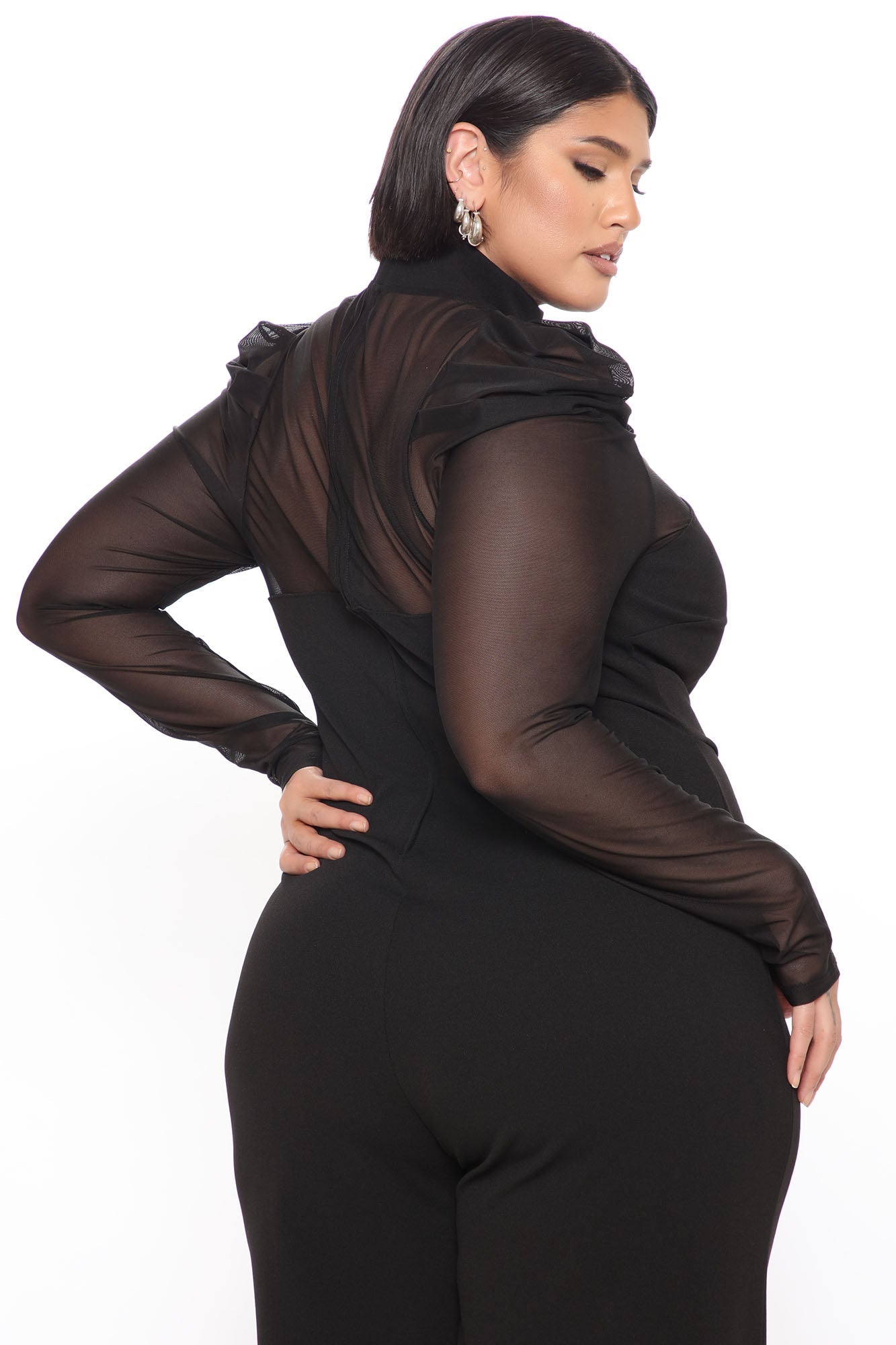 Keep It Classy Mesh Jumpsuit - Black