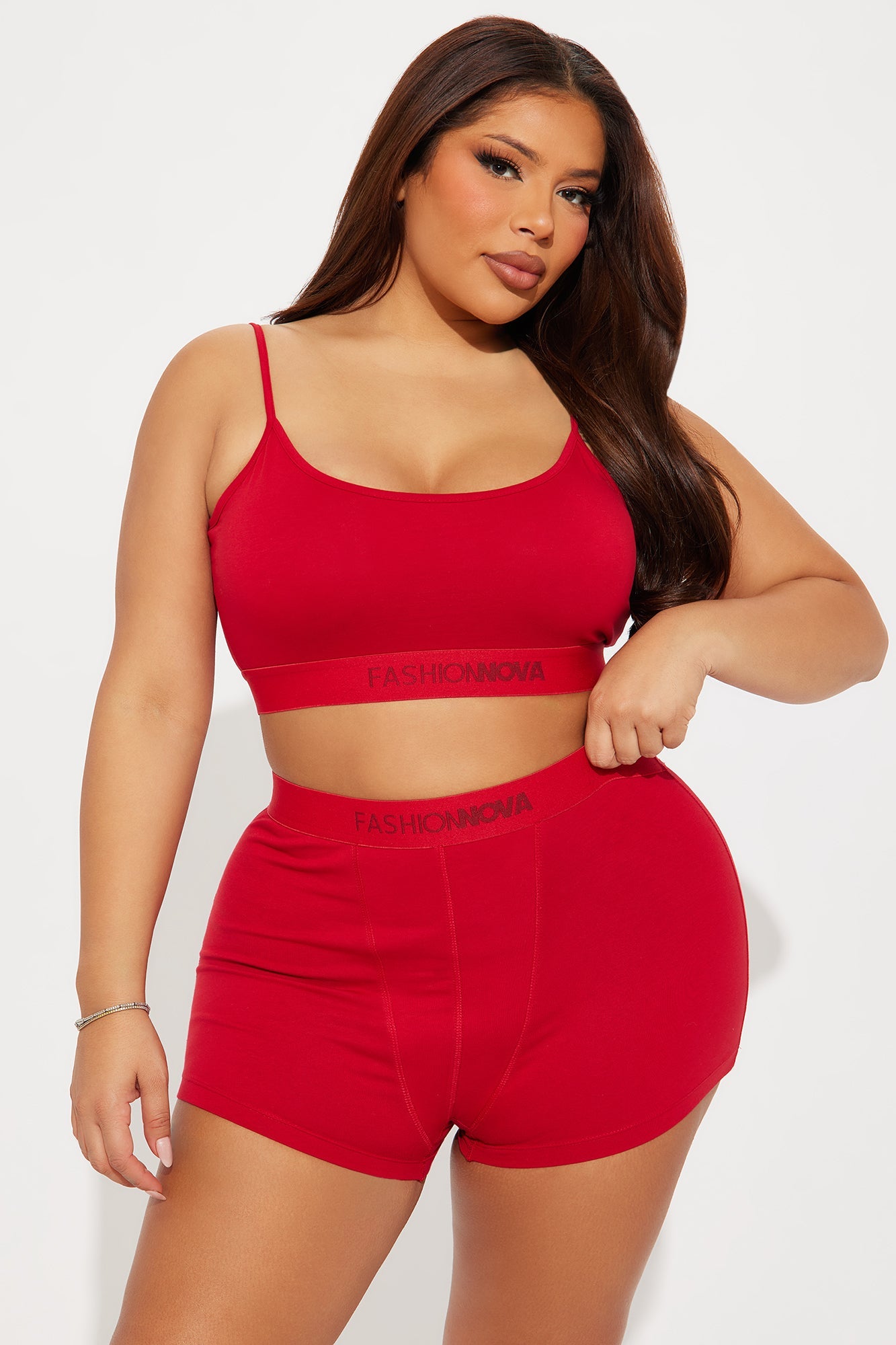 FN Mood Cami And Boxer Set - Red