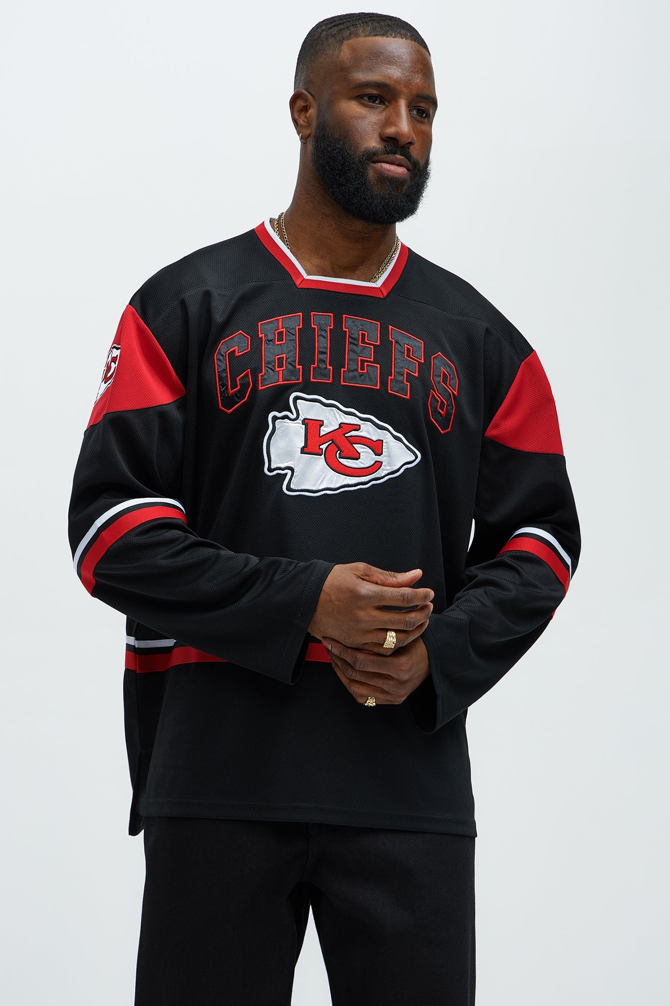 Chiefs Hat Trick Hockey Top - Black/Red