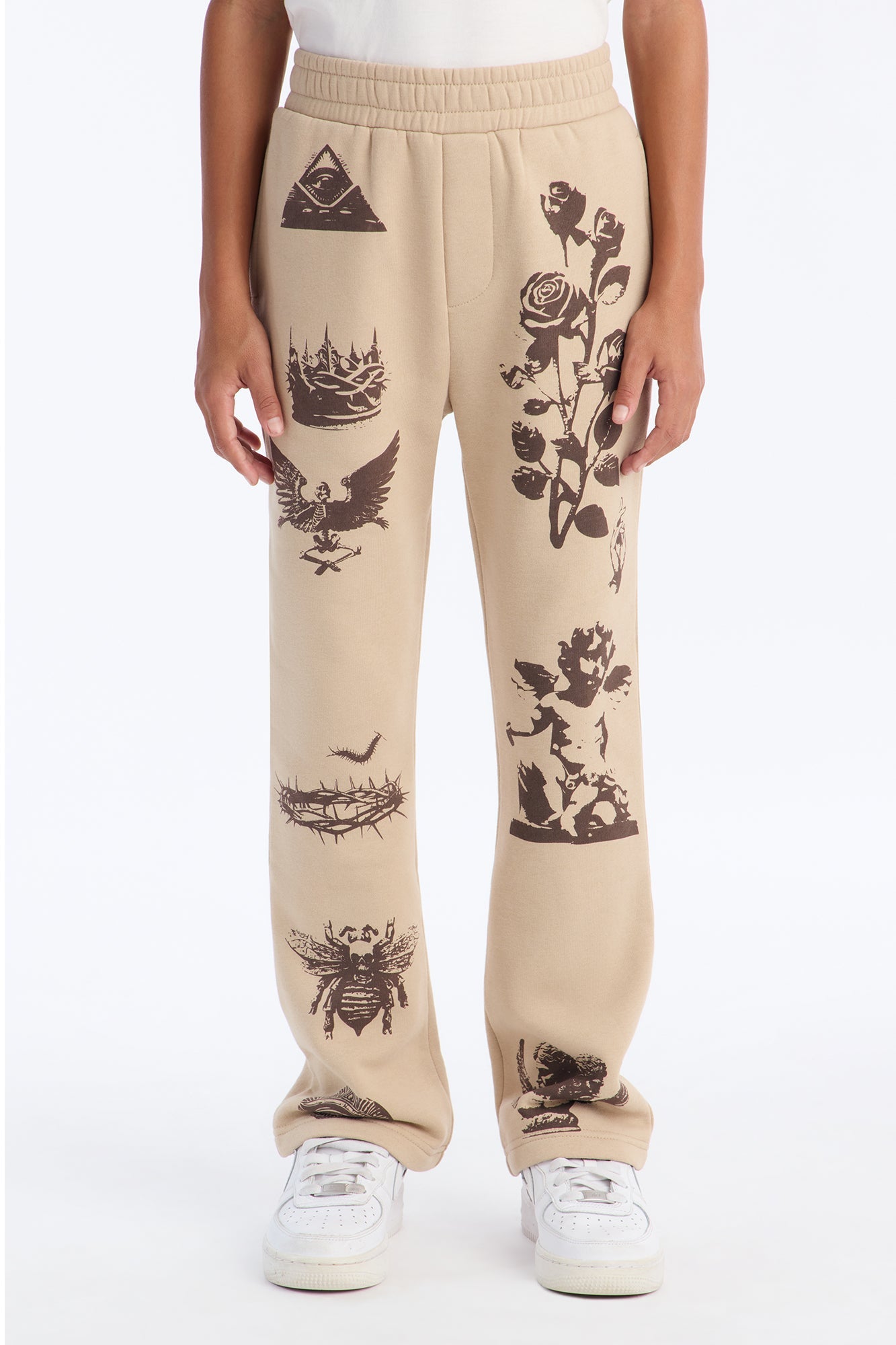 Mini Rogue Culture Skinny Flare Sweatpants - Taupe