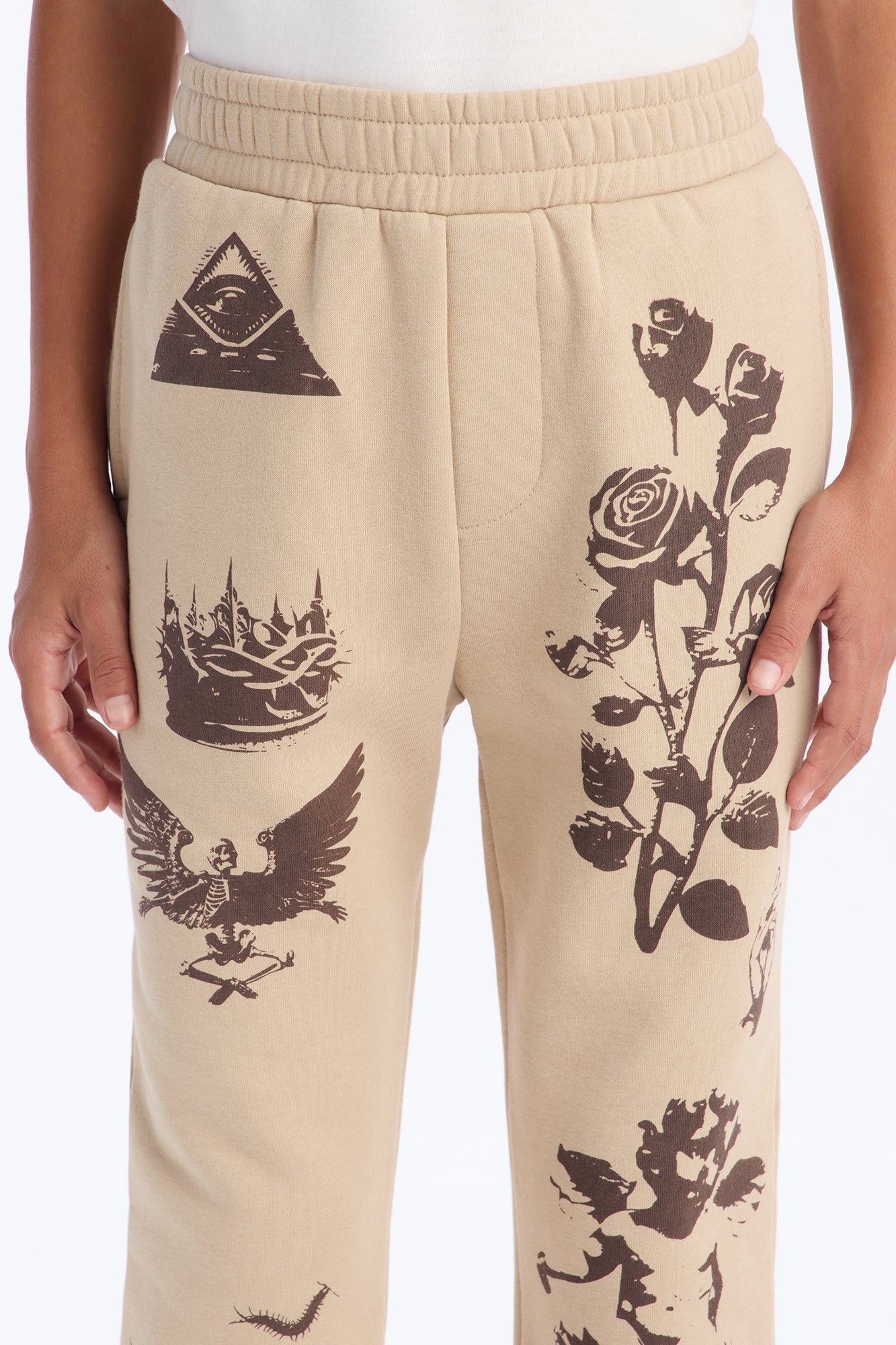 Mini Rogue Culture Skinny Flare Sweatpants - Taupe