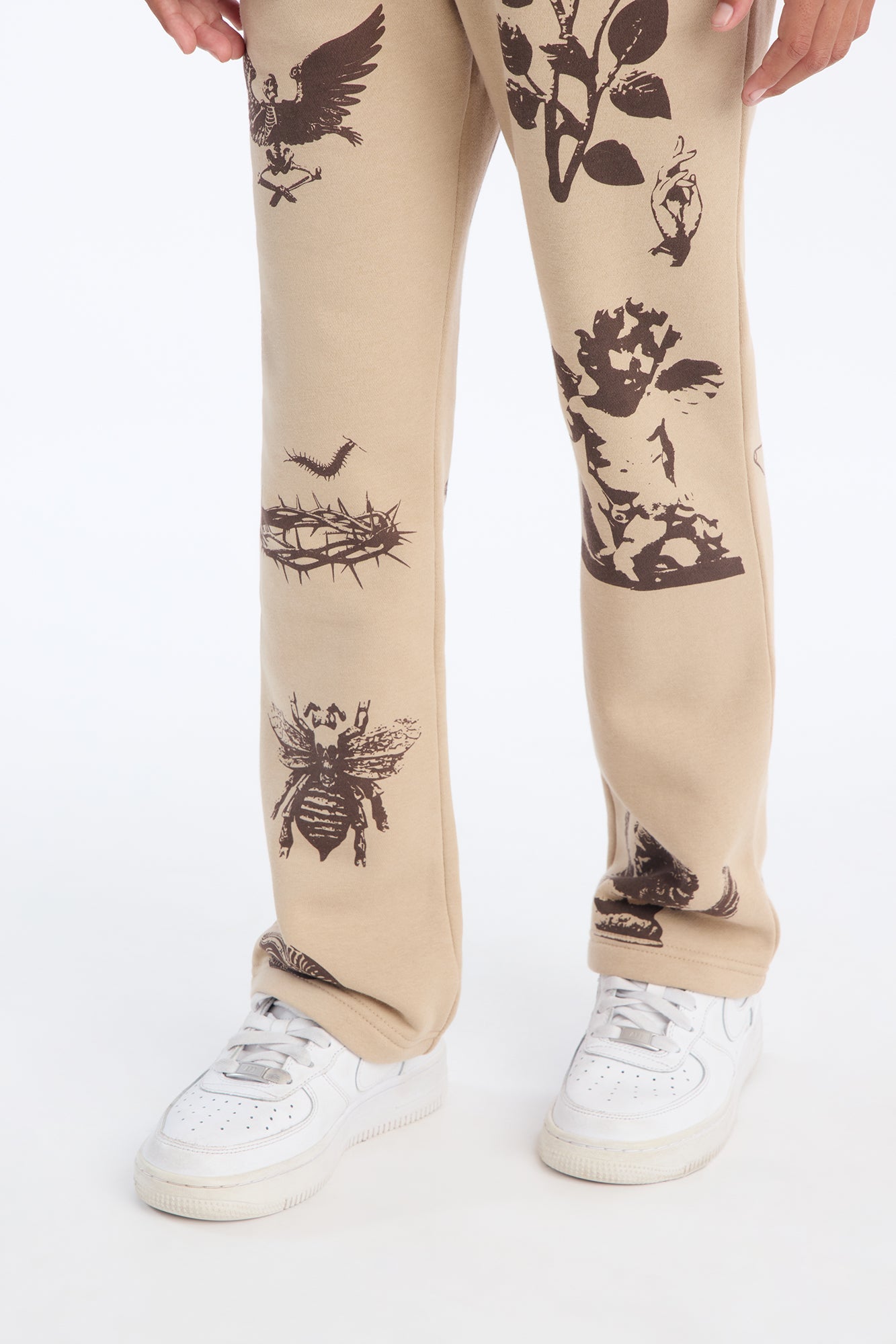 Mini Rogue Culture Skinny Flare Sweatpants - Taupe