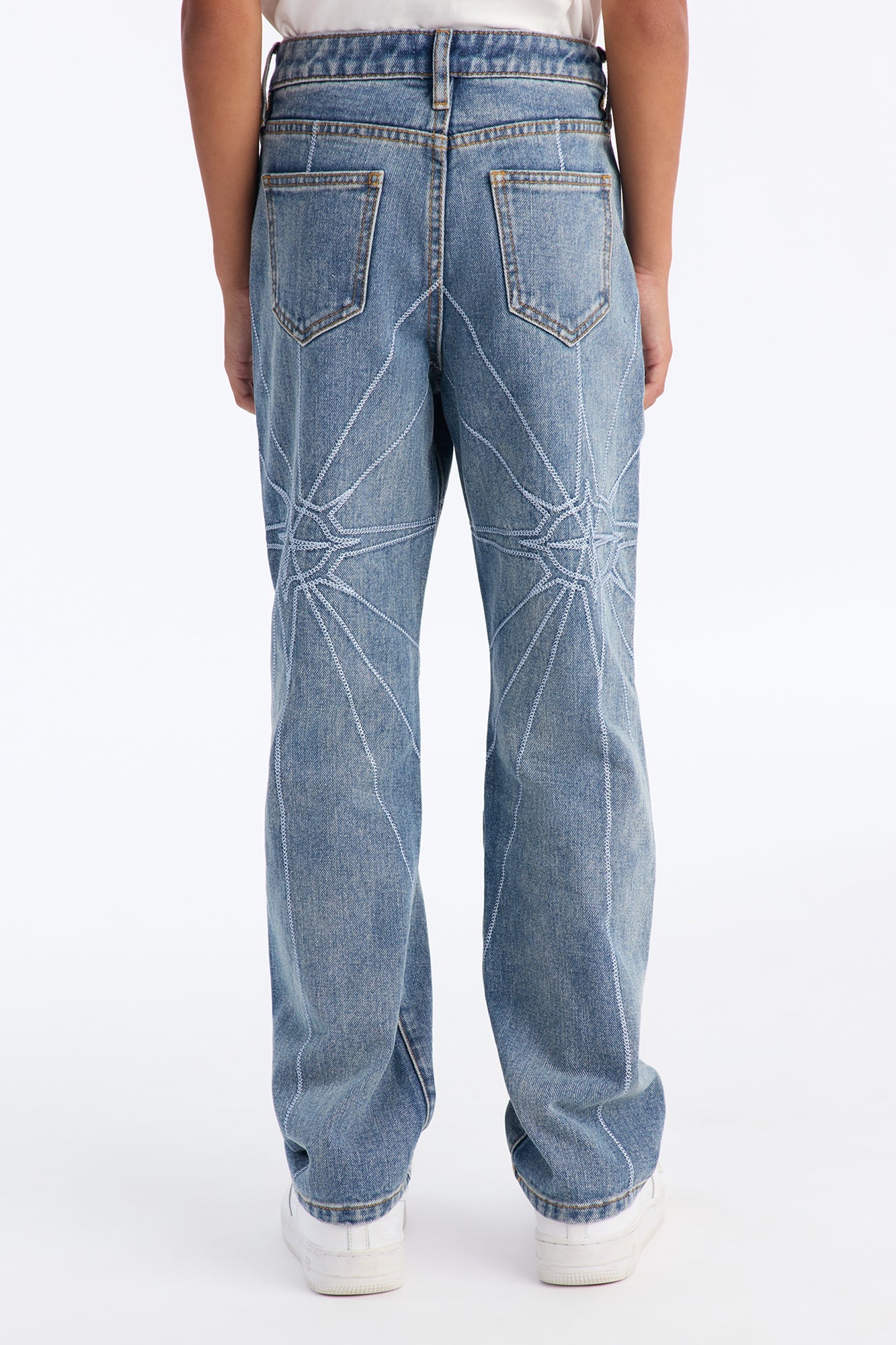 Mini Straight Galaxy Star Jean - Medium Blue Wash