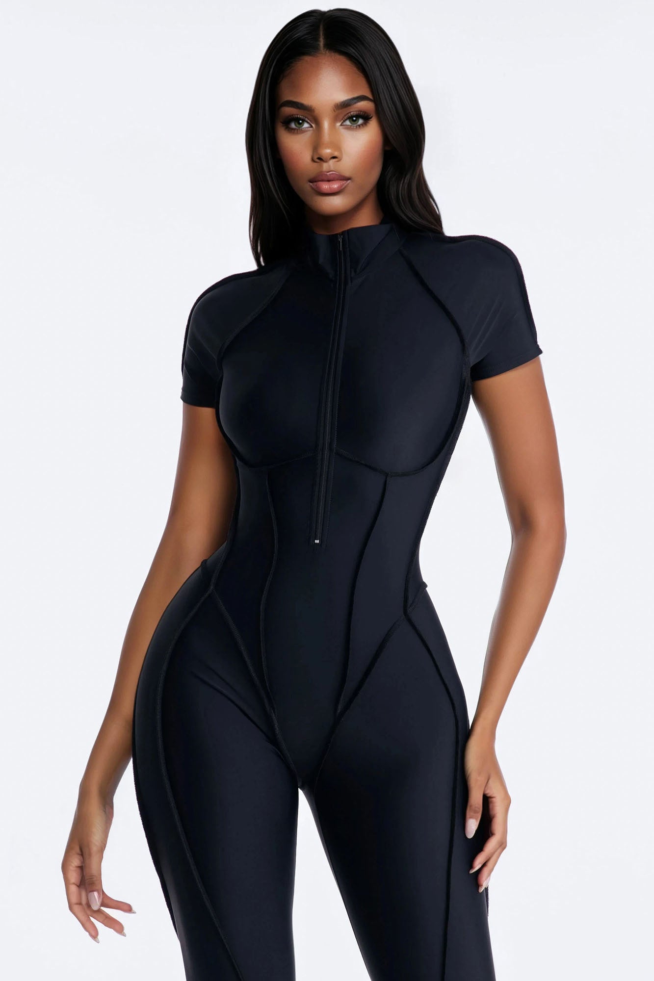 Lexia Backless Capri Leg Jumpsuit - Black