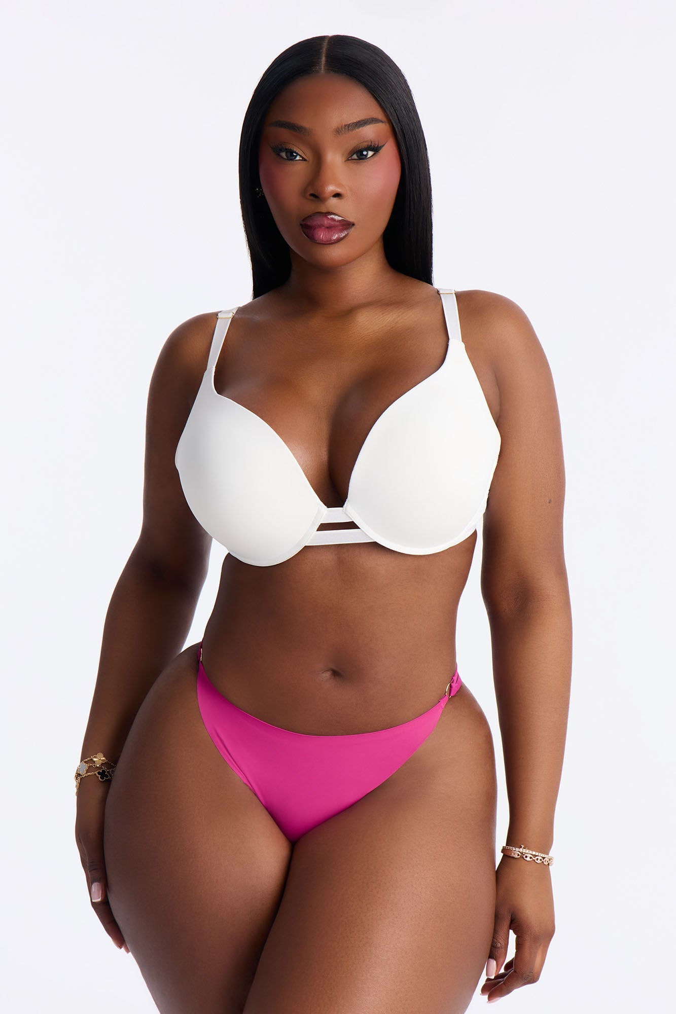 Zasha Heart G-String Panty - Fuchsia
