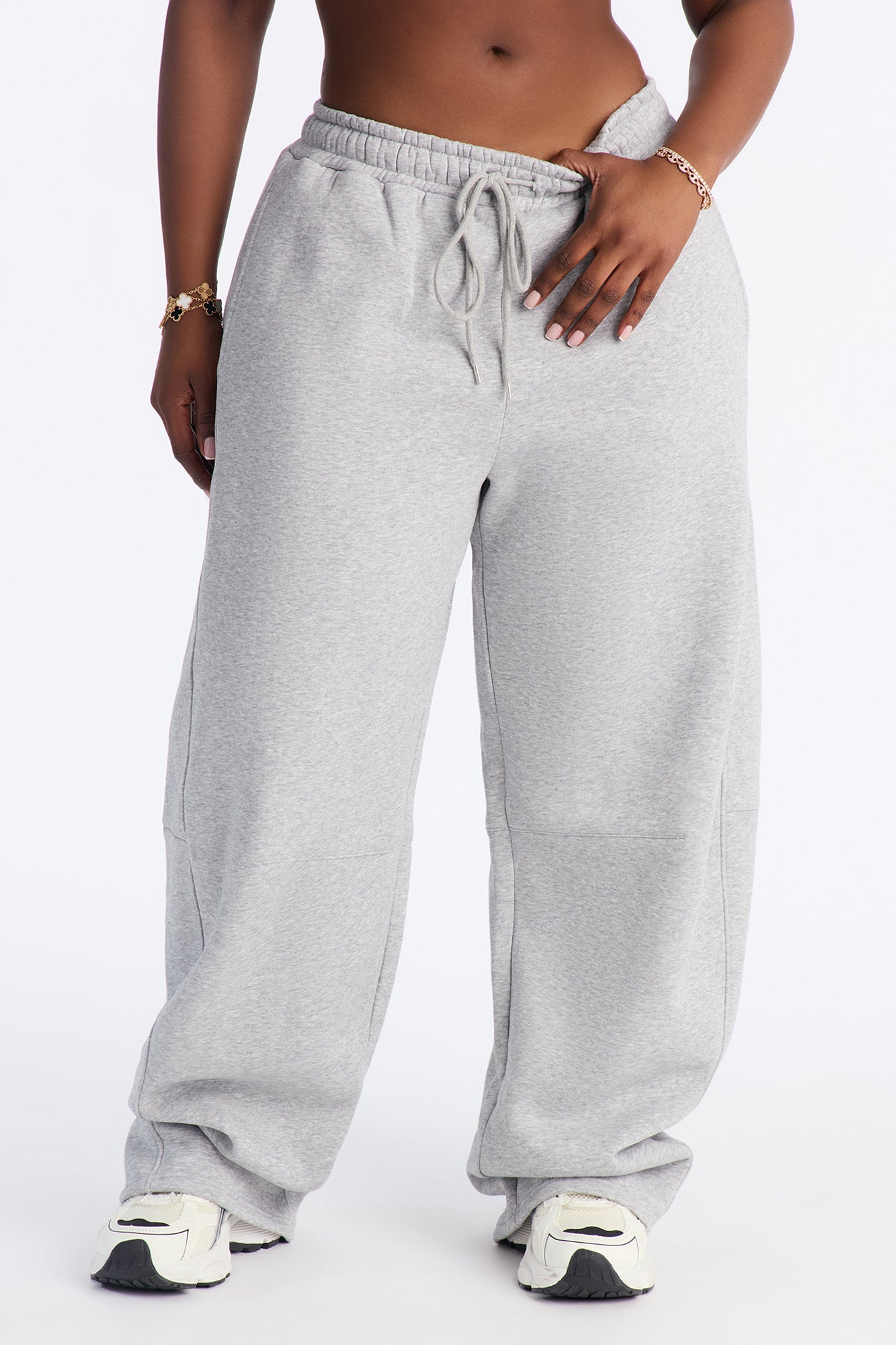 Solaris Barrel Leg Fleece Pant - Heather Grey