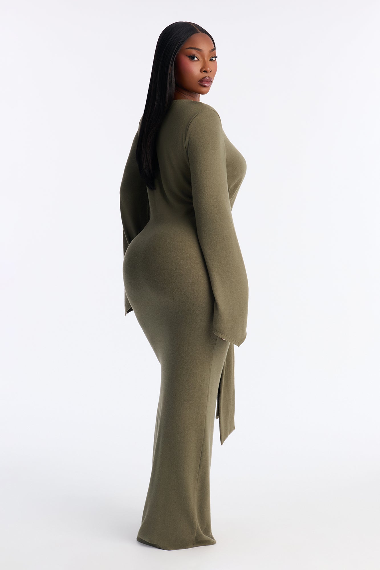 Tabitha Sweater Maxi Dress - Olive