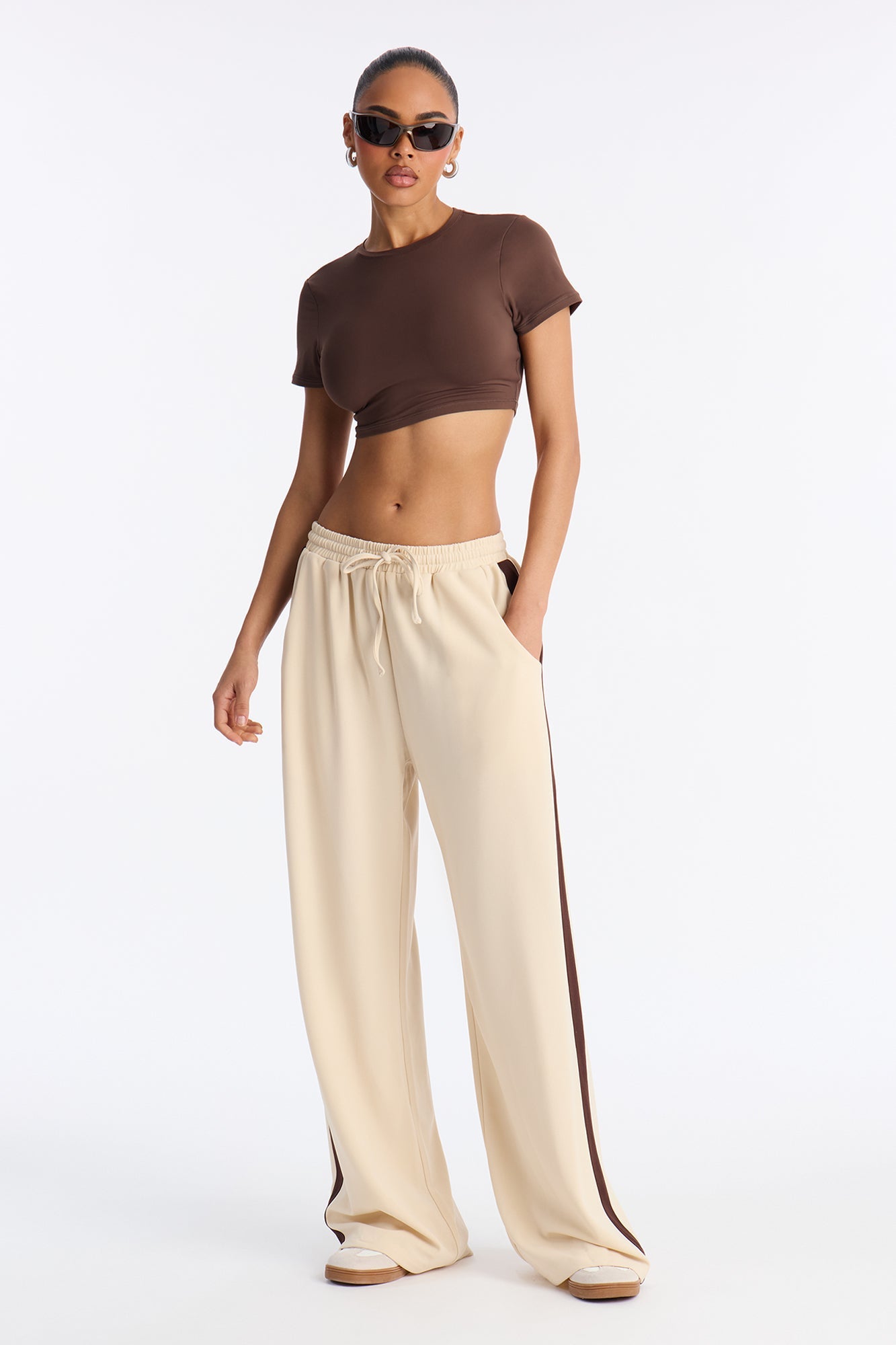 Point Of View Track Trouser Pant - Cream/combo