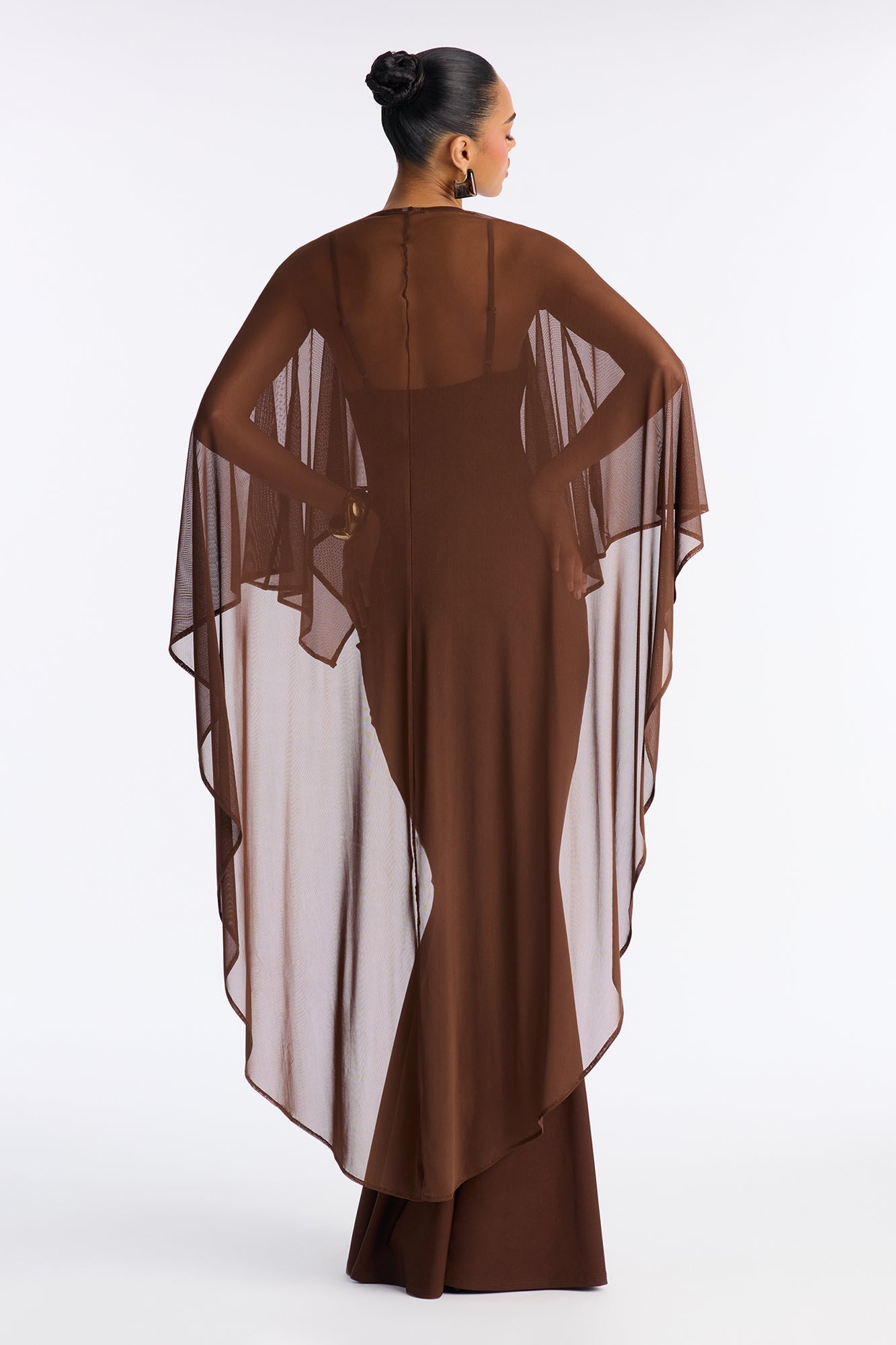 Staying True Satin Maxi Dress - Chocolate