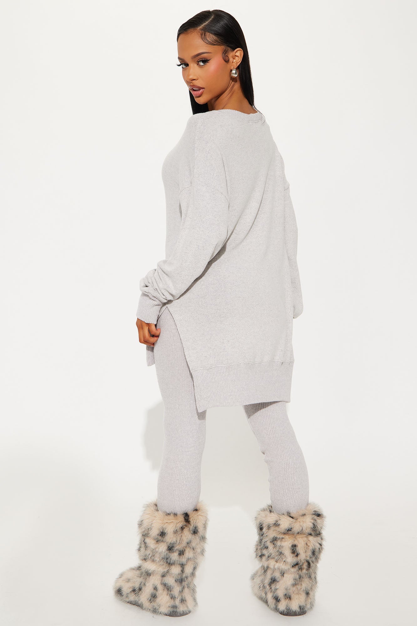 The Perfect Cozy Legging Set - Heather Grey