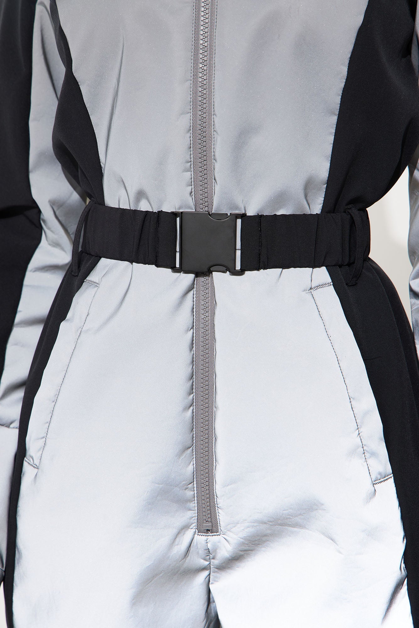 Winter Sports Reflective Ski Jumpsuit - Black