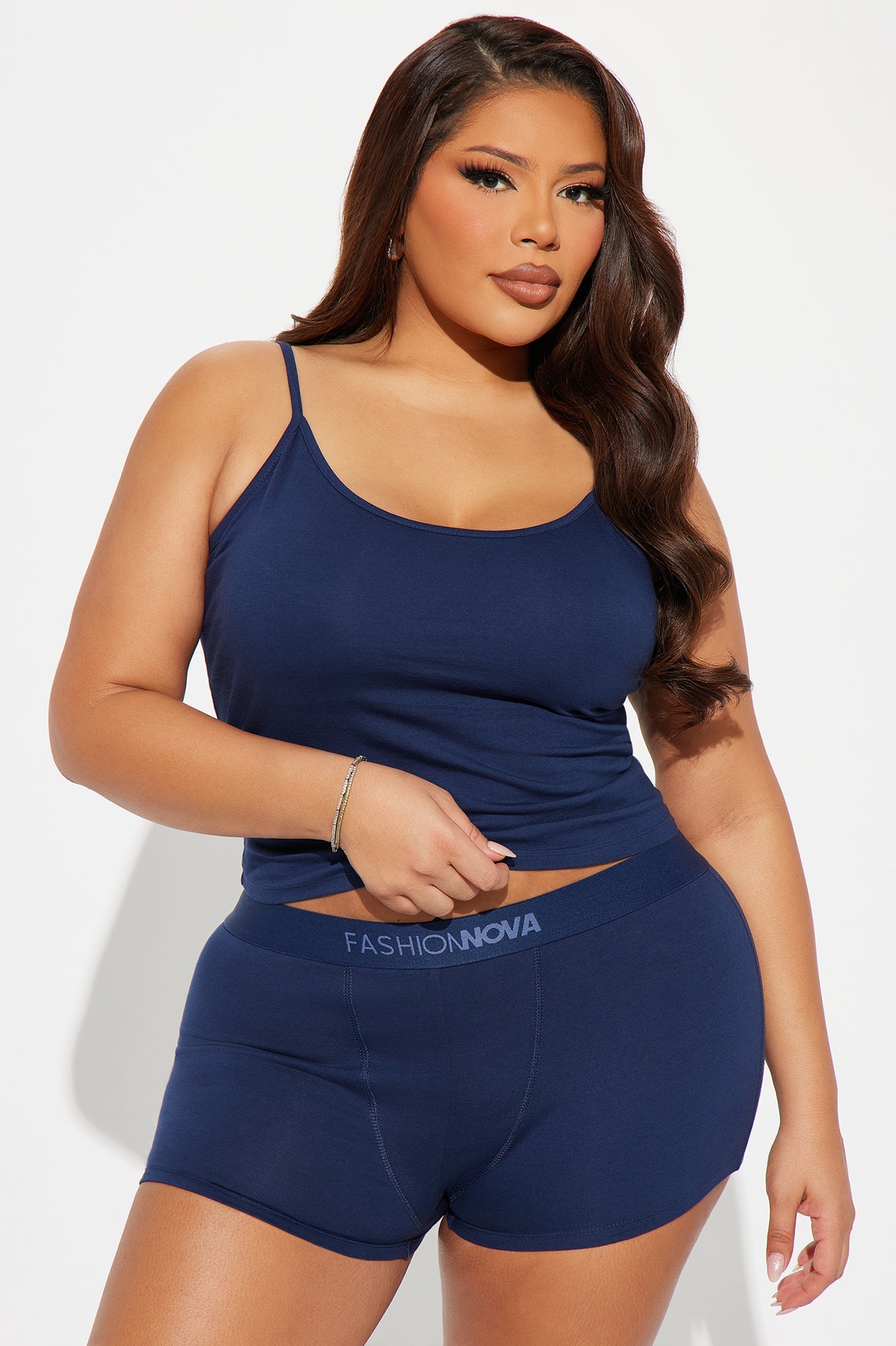FN Mood PJ Boxer Short Set - Navy