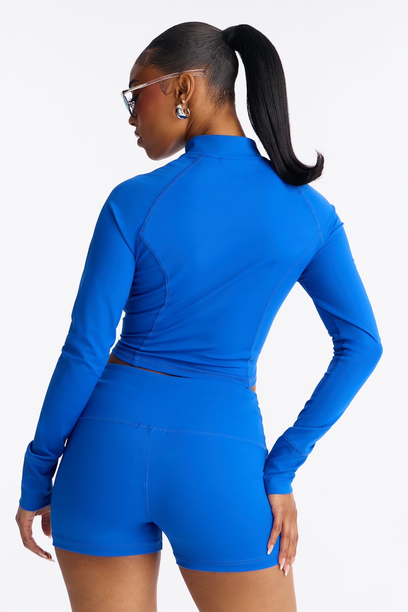 Sporty Vibe Biker Short Set - Blue