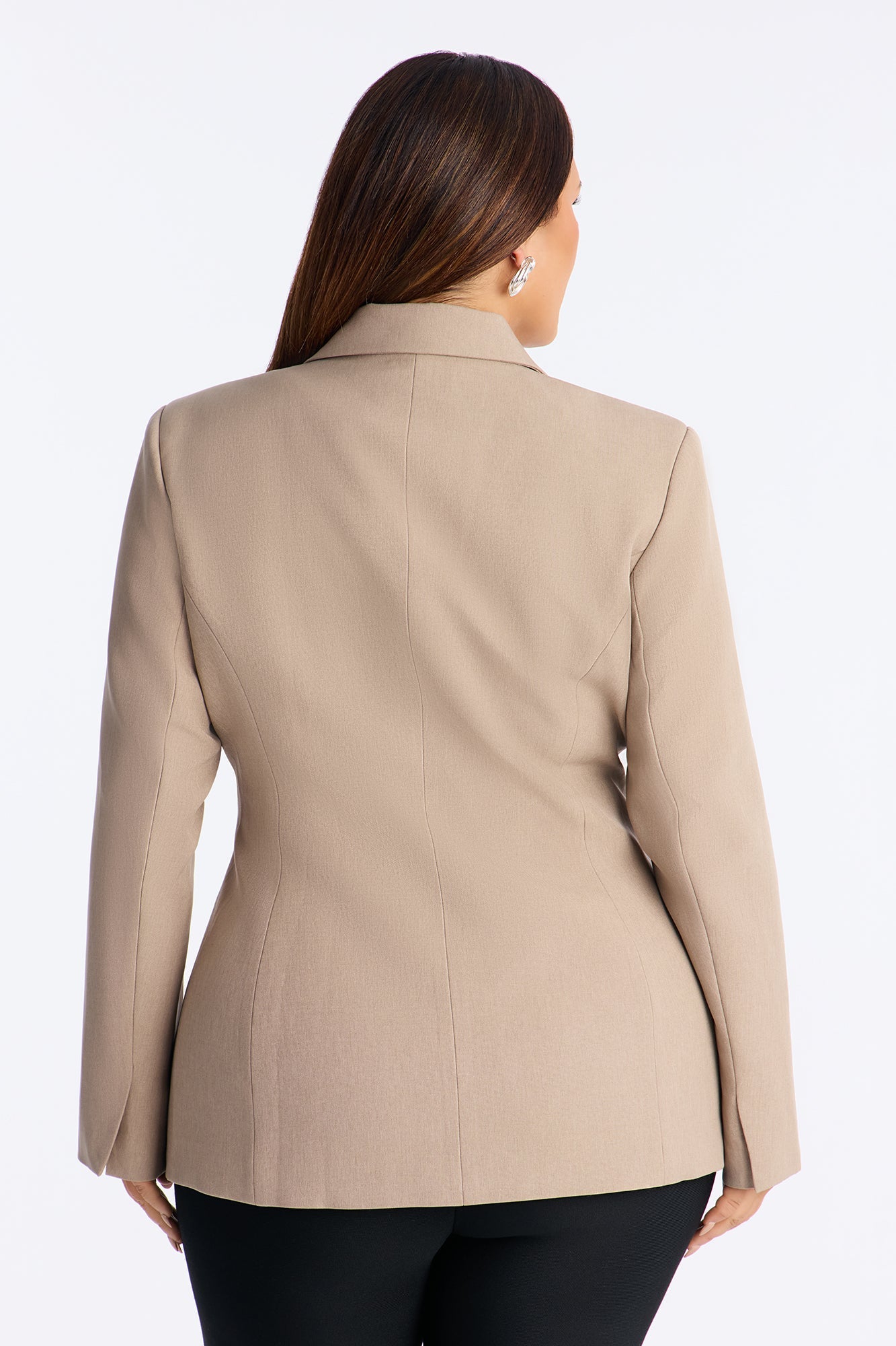 Hailey Hourglass Fitted Blazer - Stone