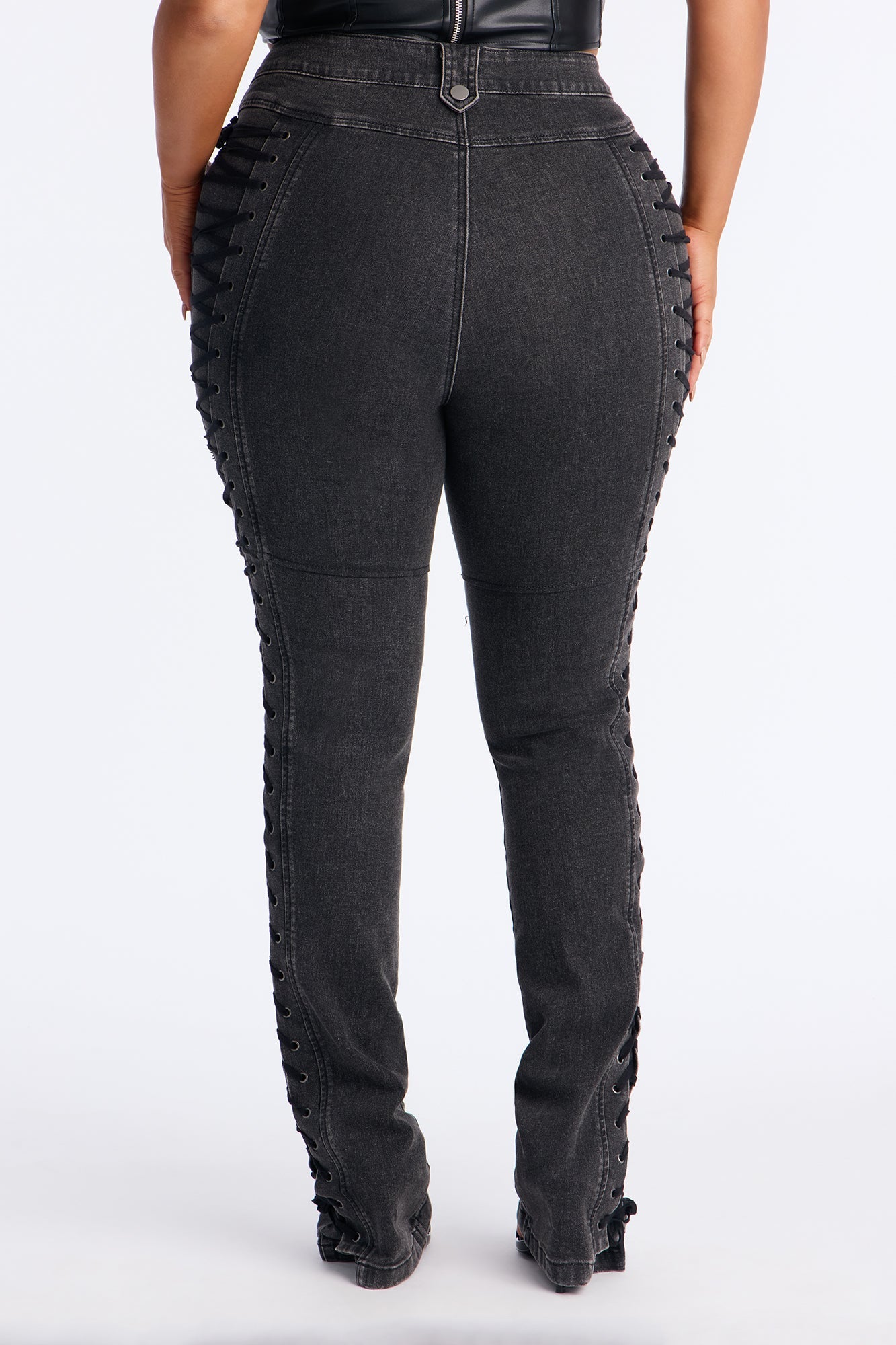 Tall After Hours Lace Up Flare Pant 36″ - Black