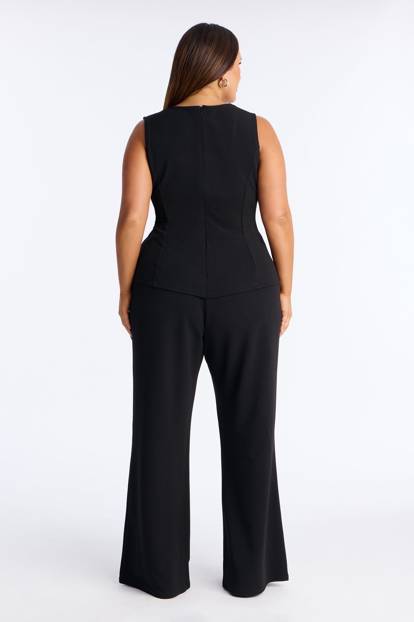 Gelina Square Neck Wide Leg Jumpsuit - Black