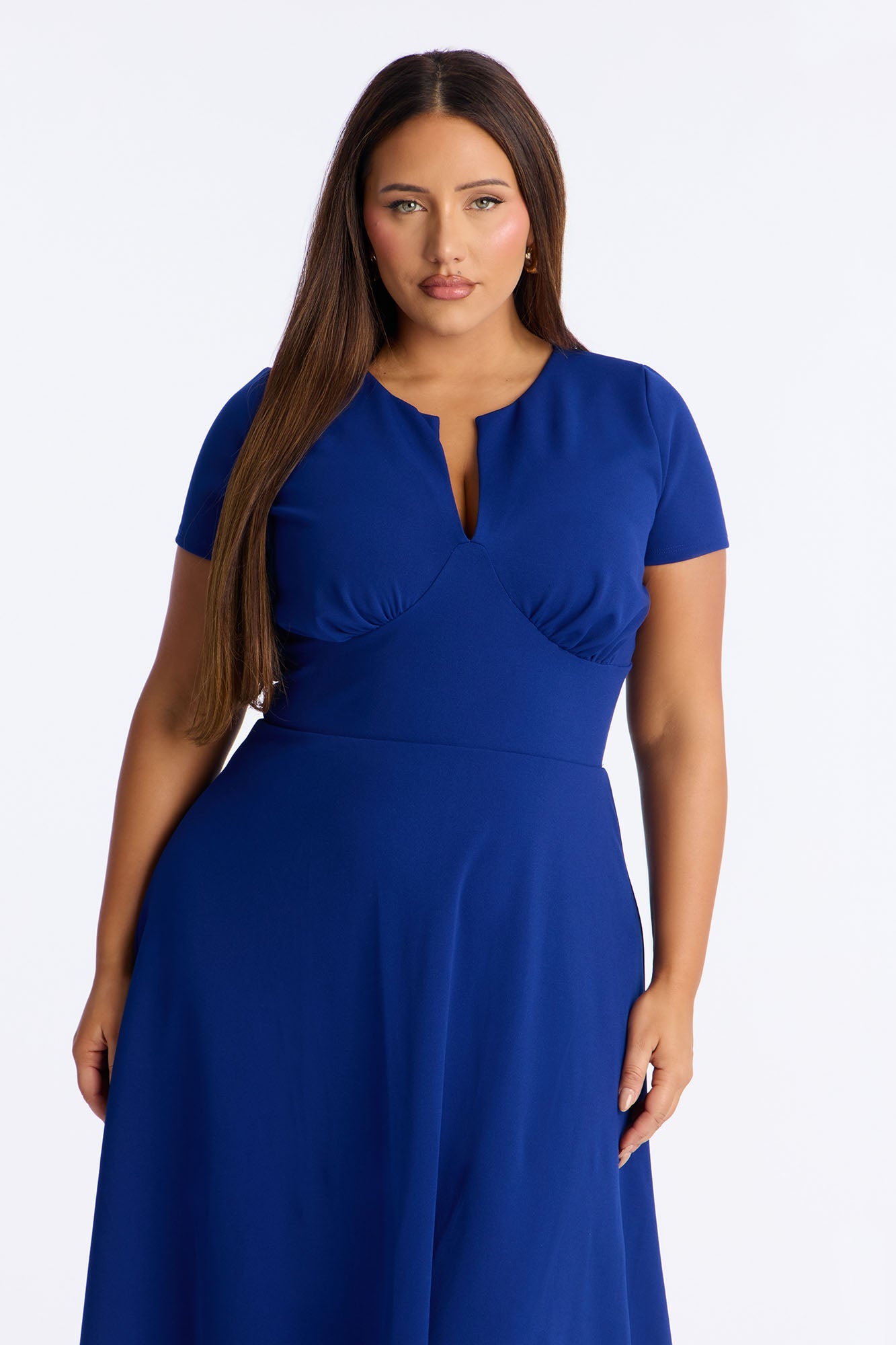 Charolette Short Sleeve Midi Dress - Navy