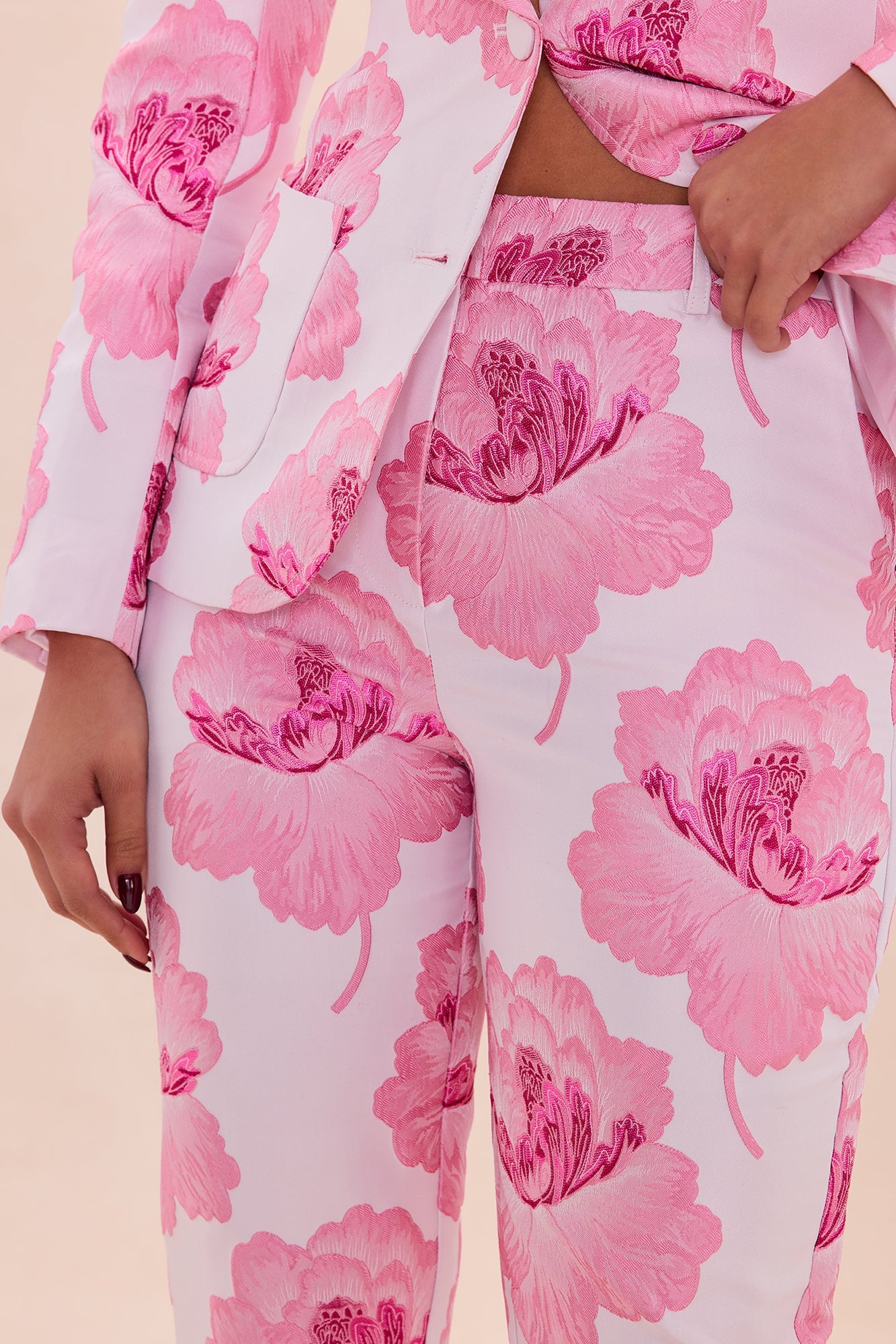 Primrose Blazer Jacquard Set - Pink/combo