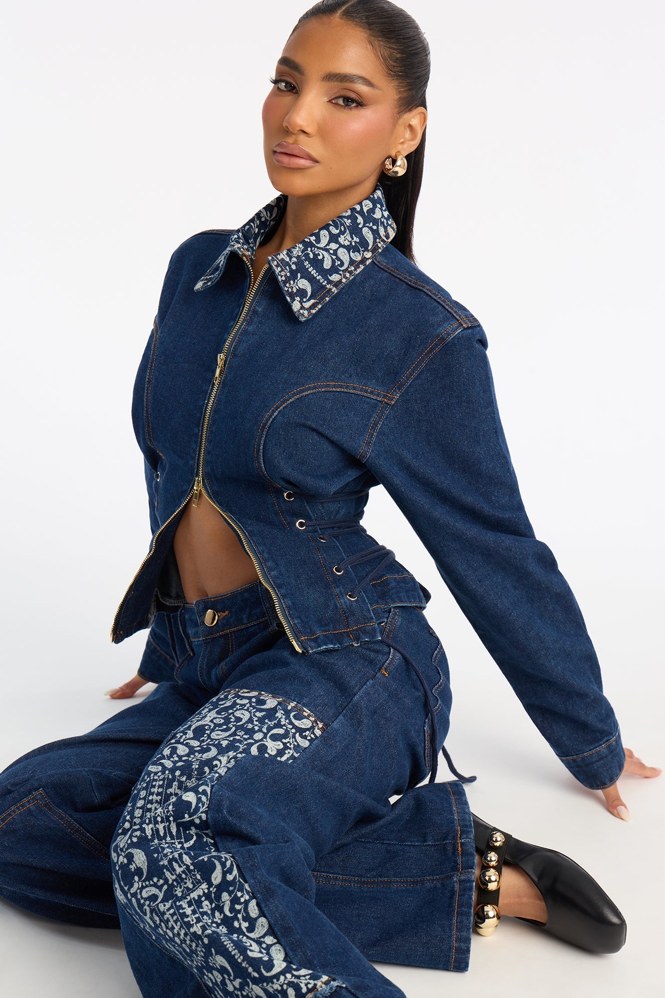 Runaway Rodeo Wide Leg Jean - Rinse Blue Wash