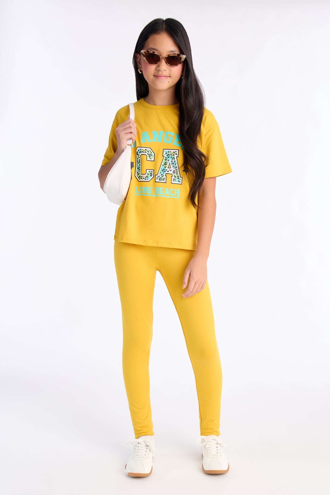 Mini Born In Long Beach Legging Set - Orange