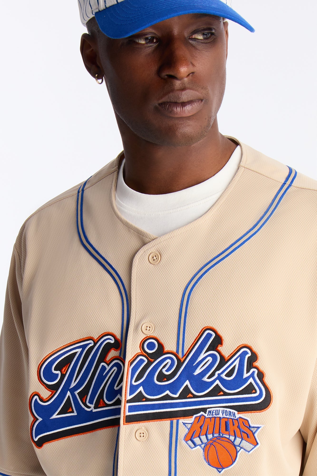 Knicks Home Team Boxy Baseball Jersey - Sand