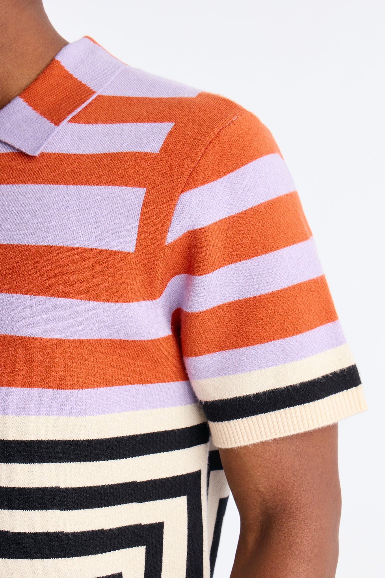 Offset Sweater Polo - Orange