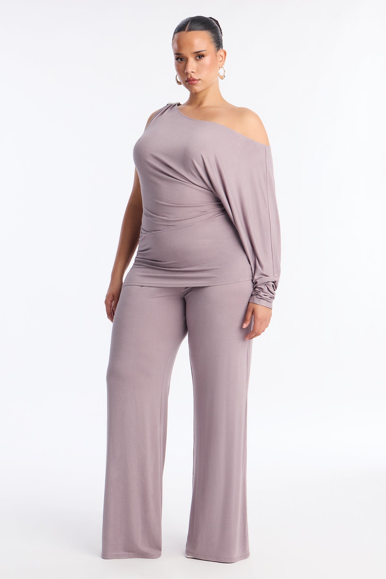 Best Decision One Shoulder Pant Set - Grey