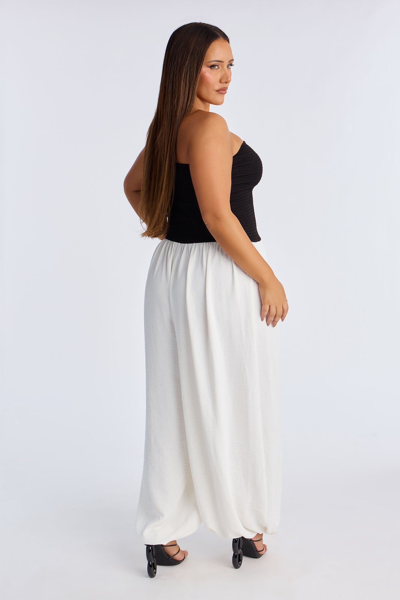 Megan Contrast Trim Balloon Wide Leg Jumpsuit - Black