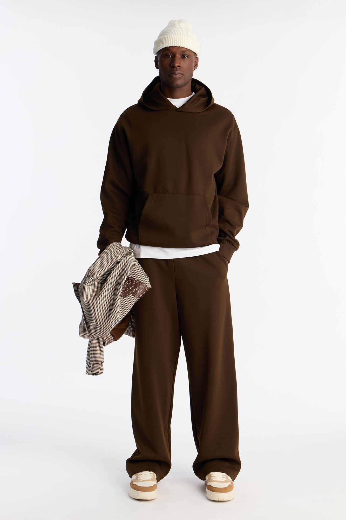 Structured Fleece Hoodie - Chocolate