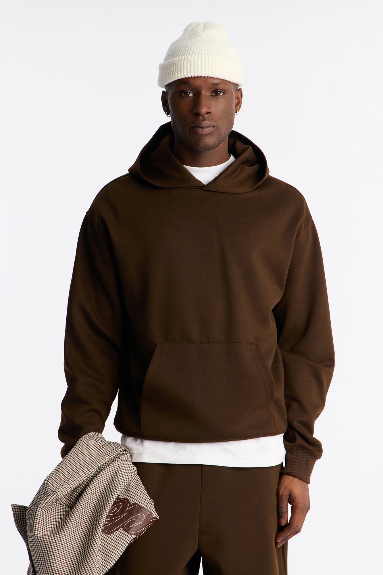 Structured Fleece Hoodie - Chocolate