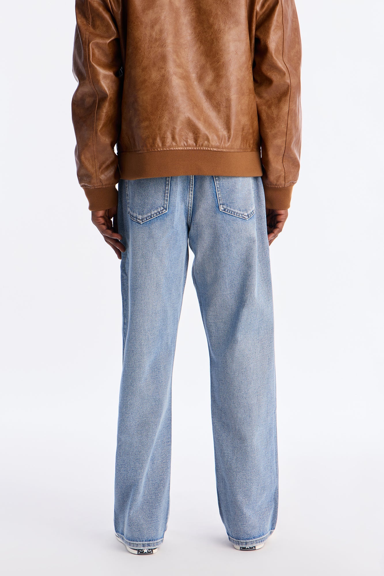 Straight Flare Zip Me Up Jean - Light Blue Wash