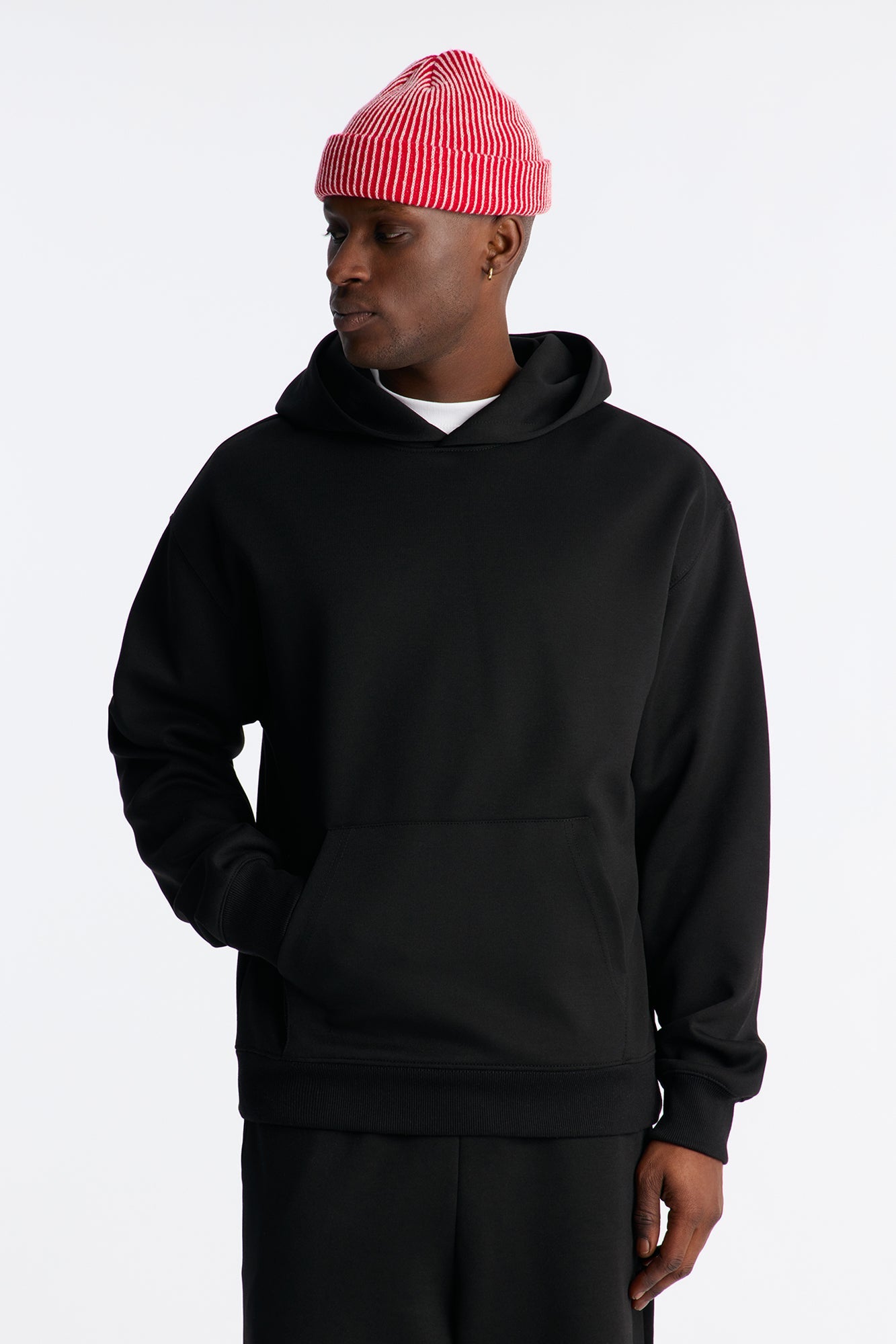 Structured Fleece Hoodie - Black