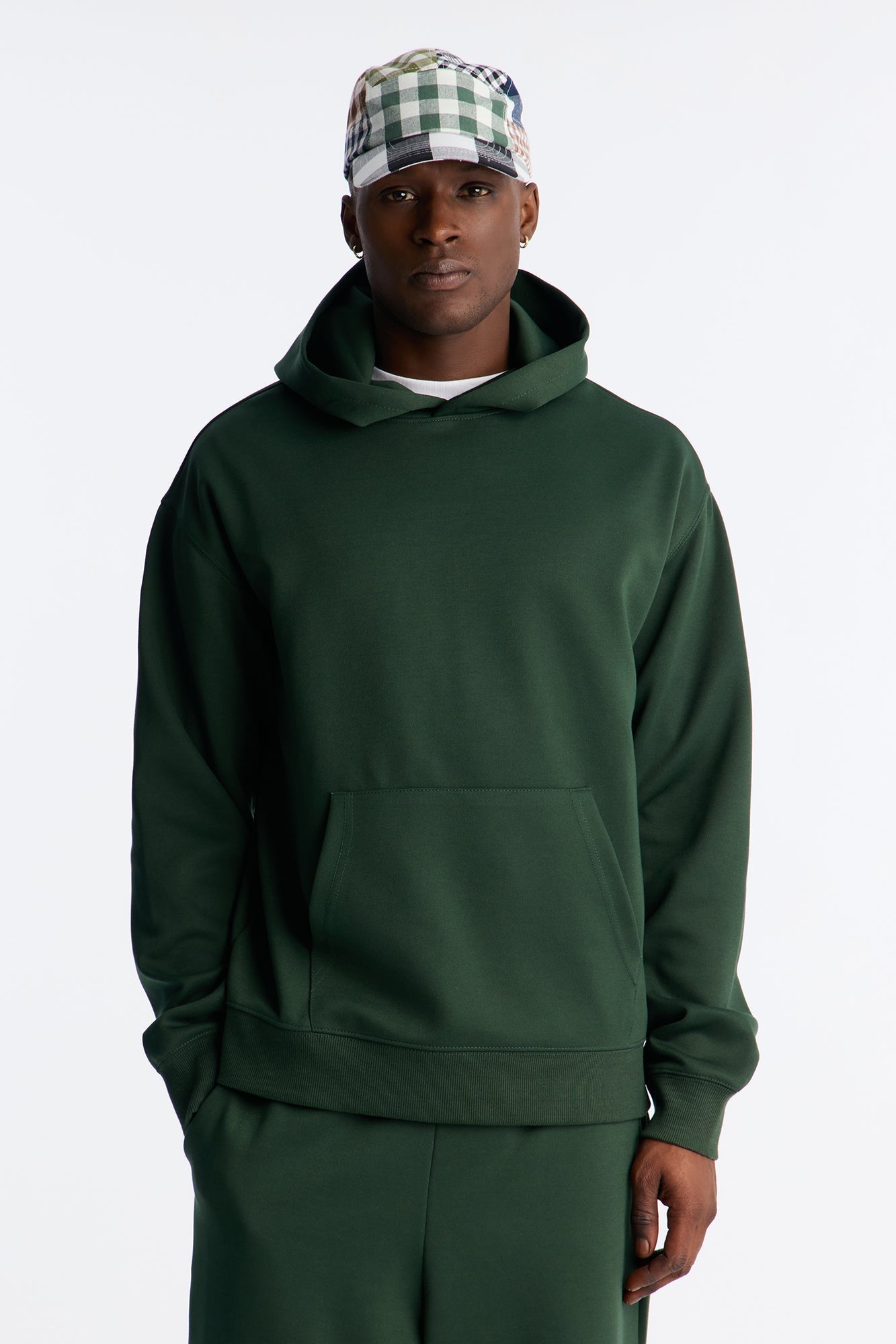 Structured Fleece Hoodie - Green