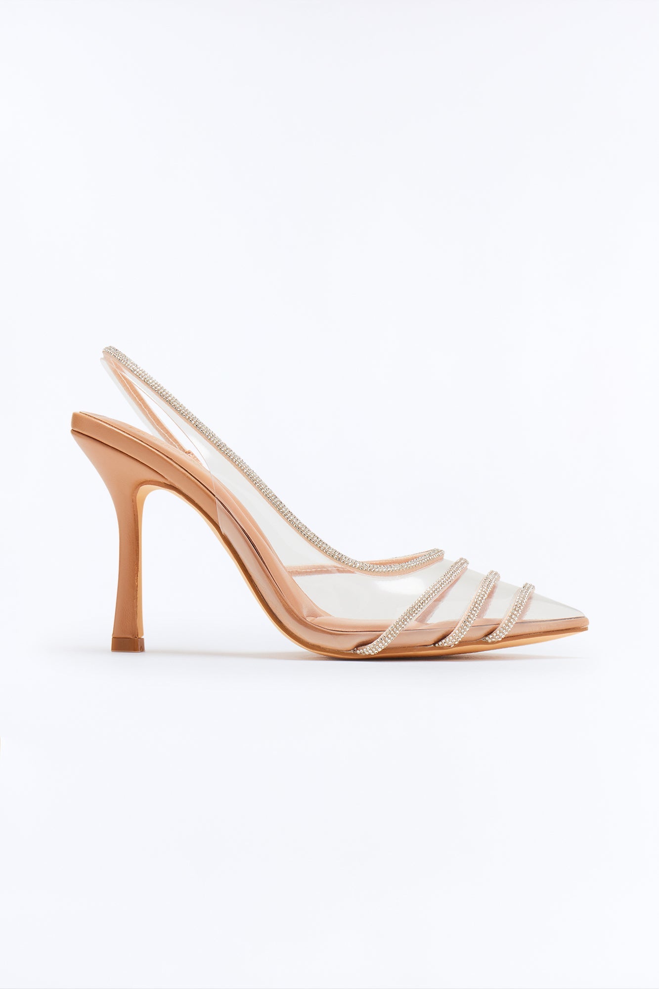 Volt Rhinestone Slingback Pumps - Nude