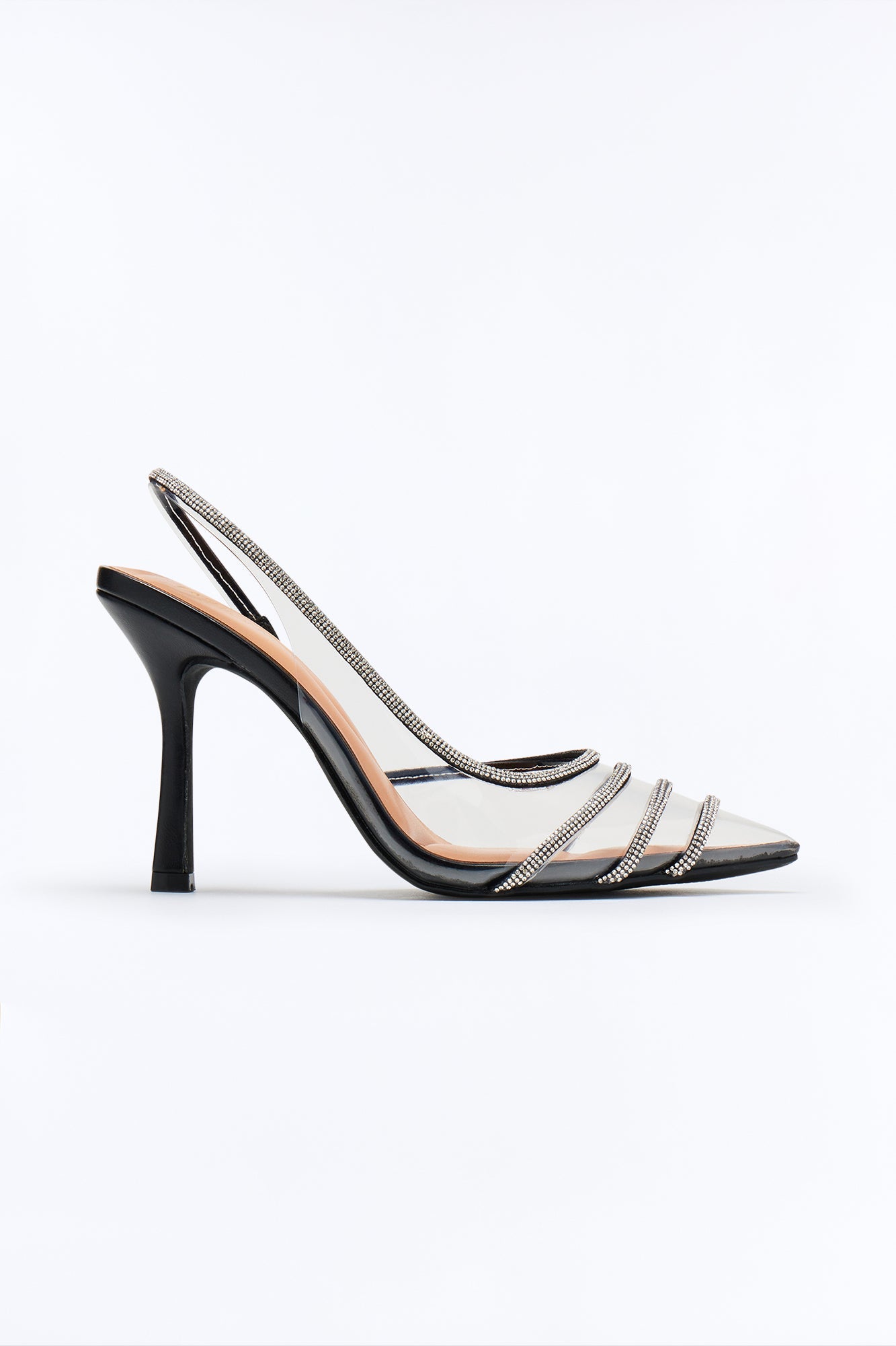 Volt Rhinestone Slingback Pumps - Black