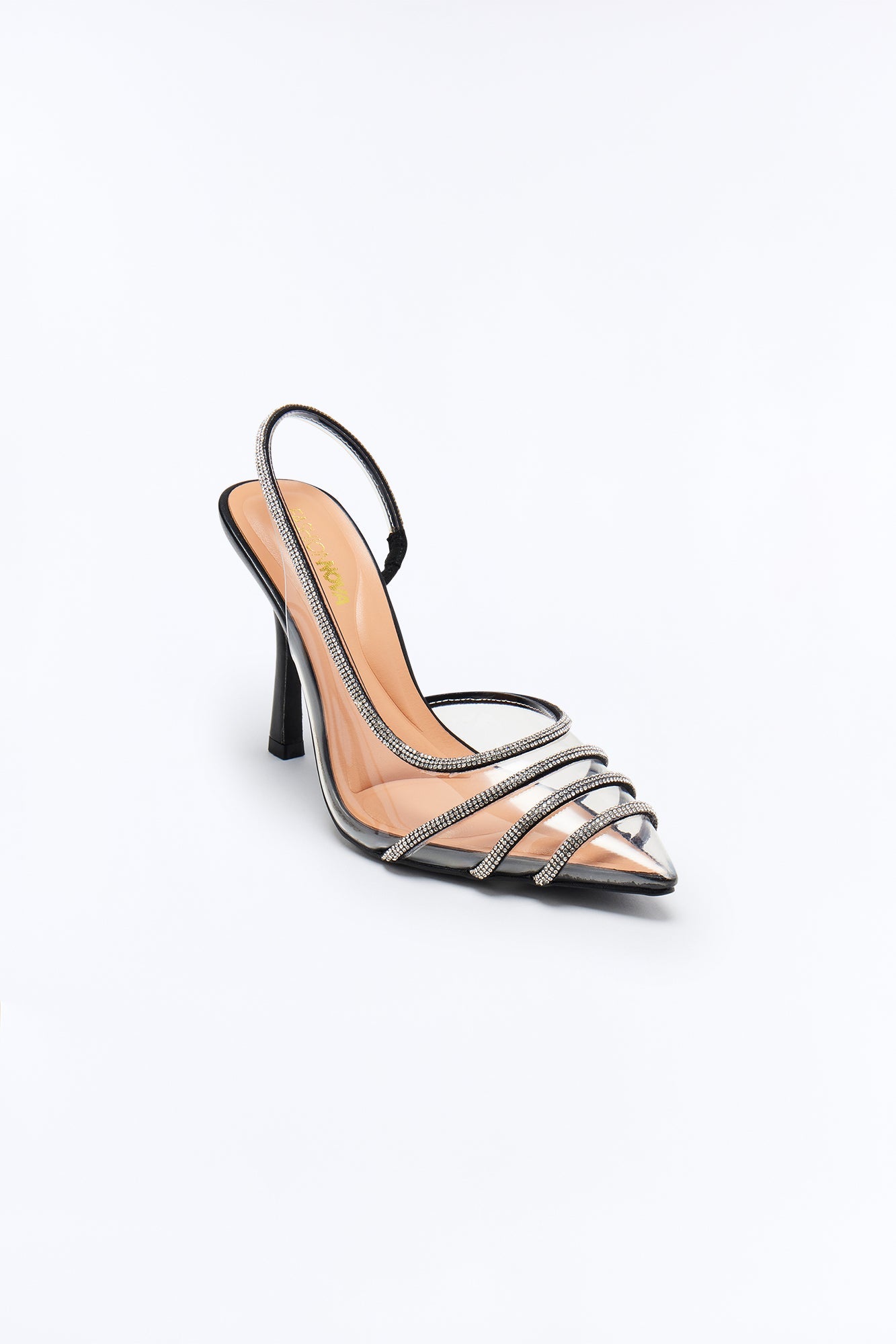 Volt Rhinestone Slingback Pumps - Black