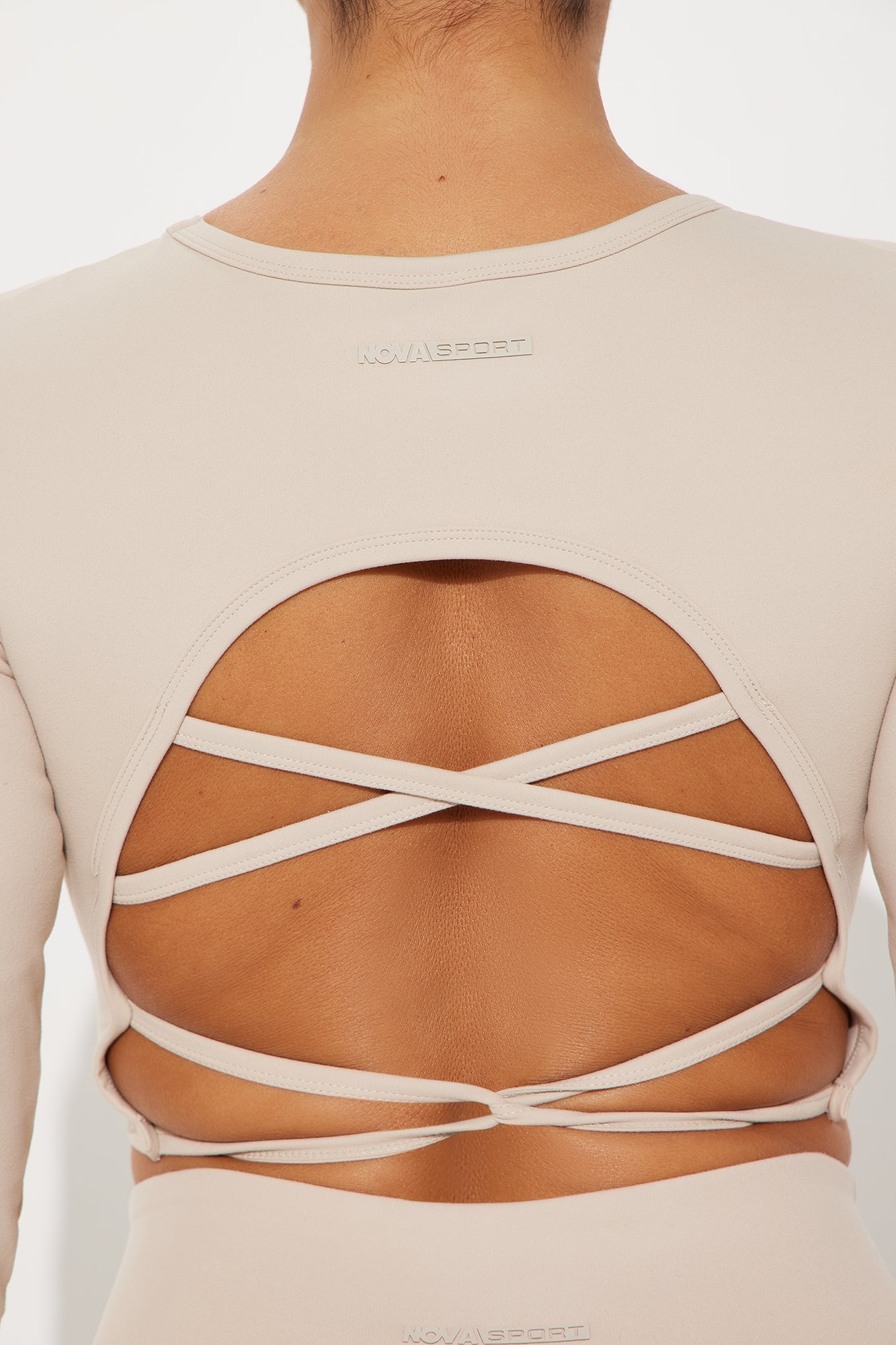 Across Your Core Super Soft Active Top - Light Taupe