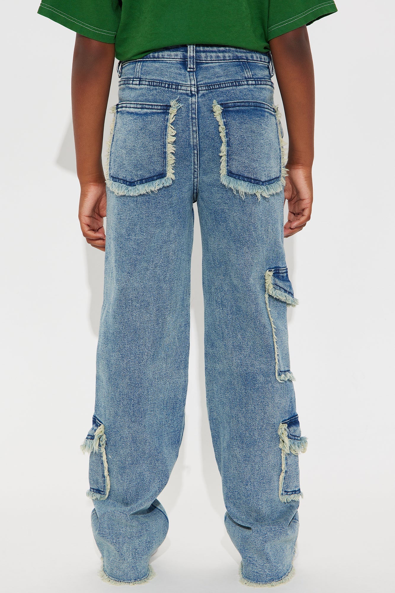 Mini Maribelle Fray Cargo Jeans - Vintage Wash