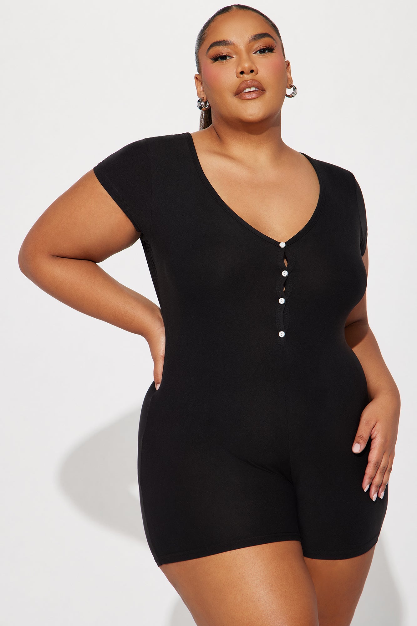 Kiss Me PJ Romper Onesie - Black