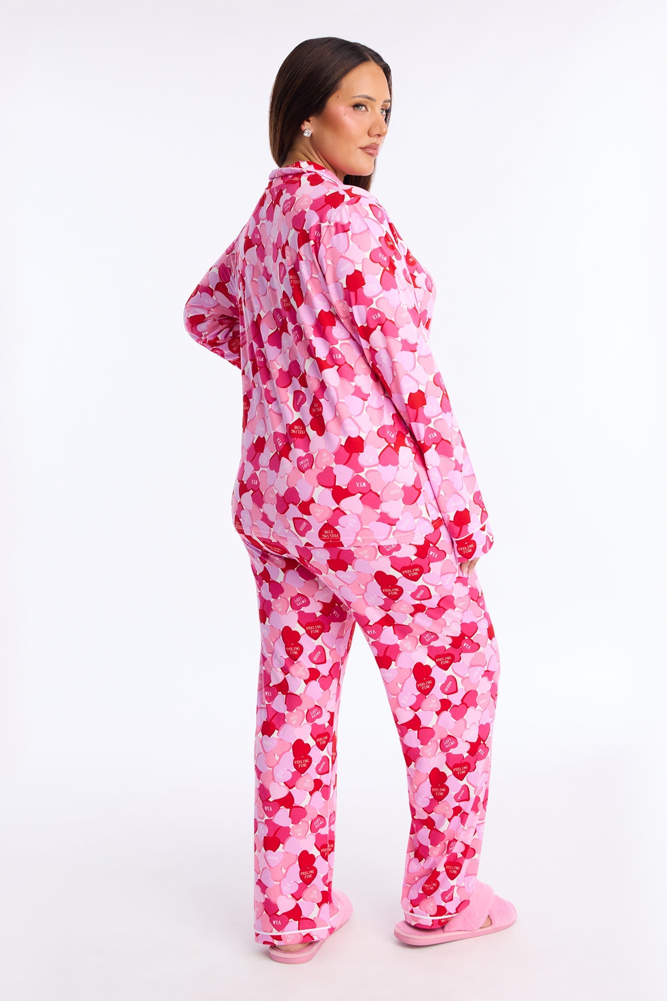 Love Is Sweet Long Sleeve PJ Pant Set - Pink/combo