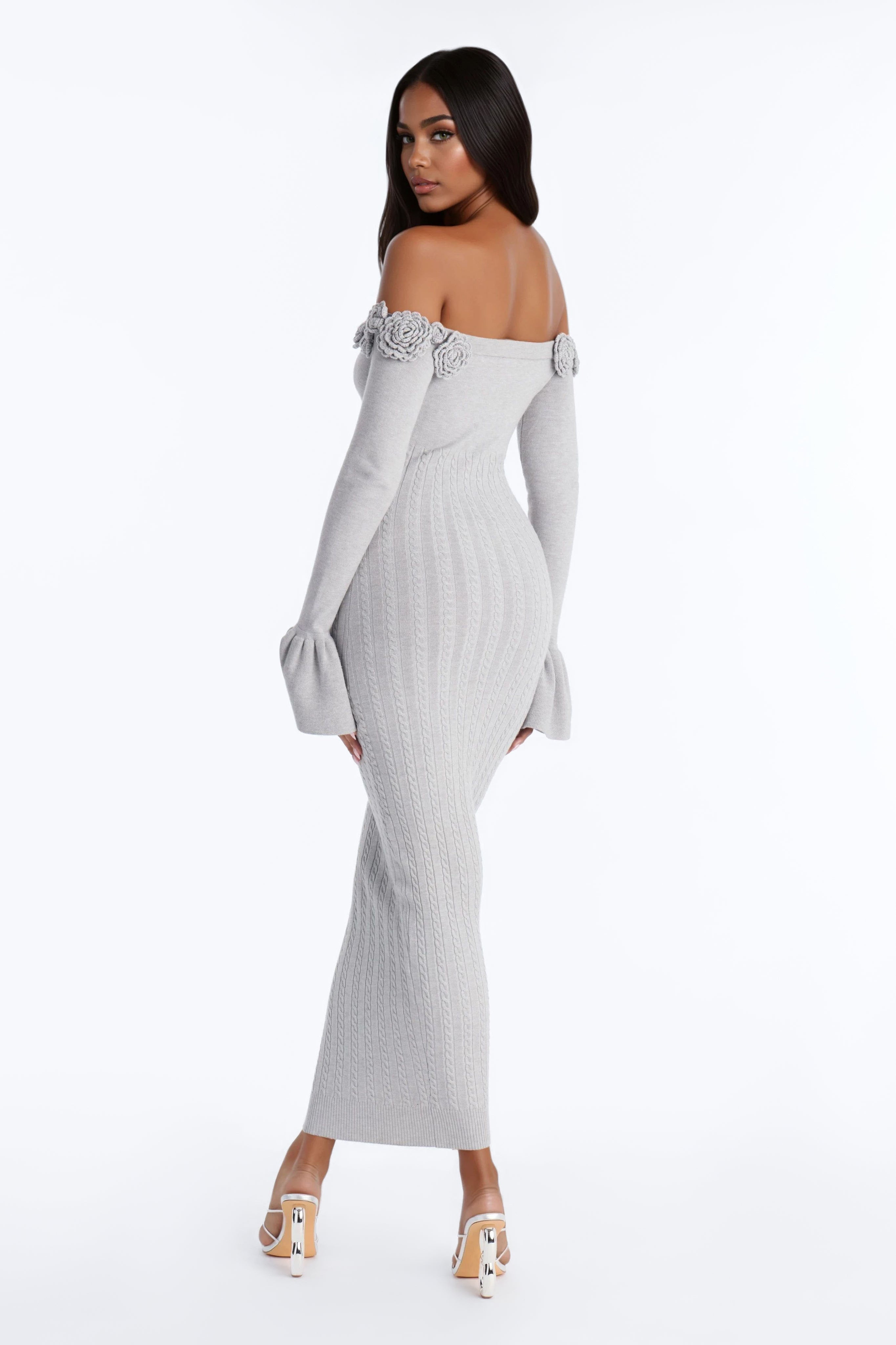 Keep It Cute Sweater Maxi Dress - Heather Grey
