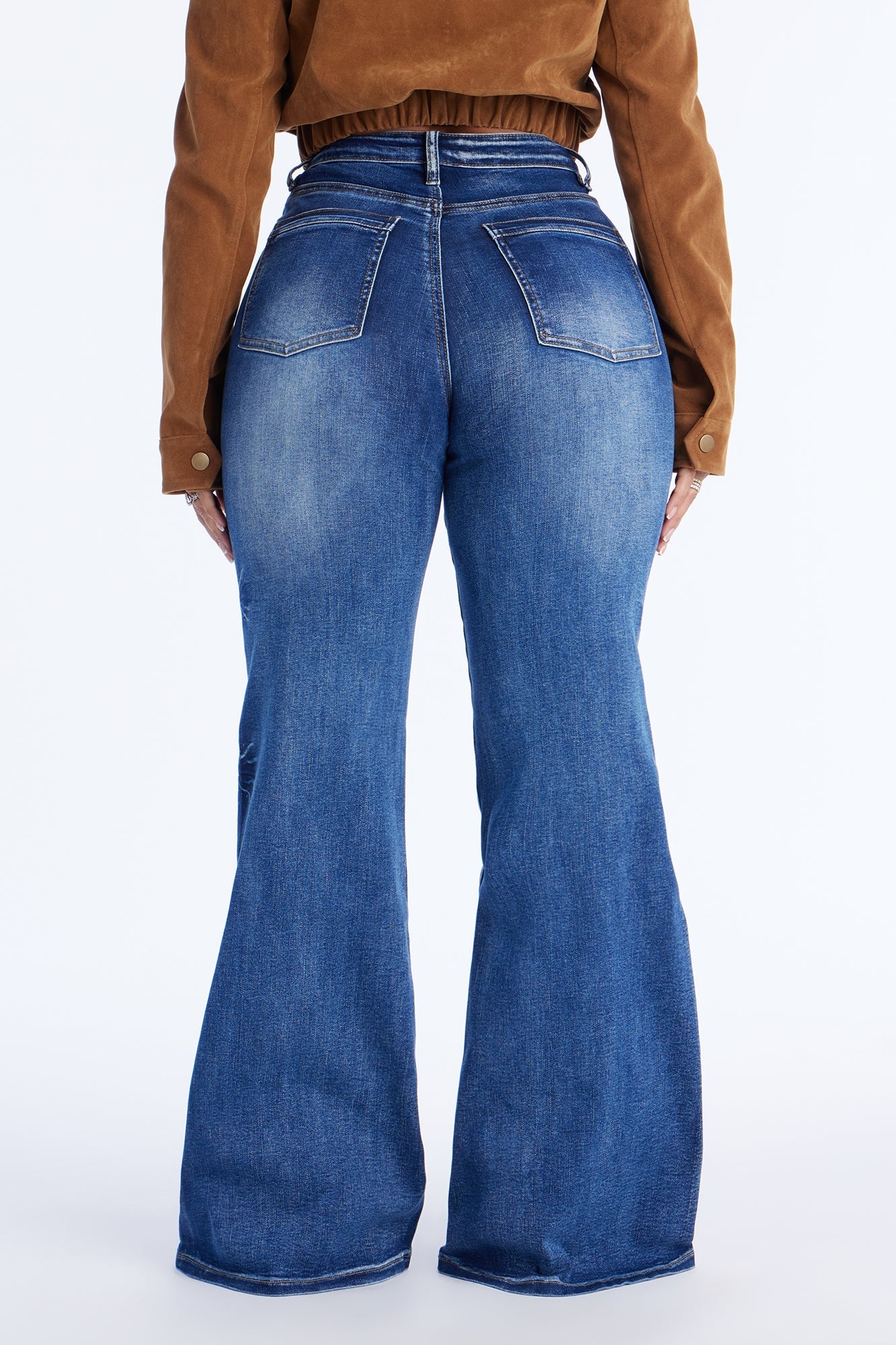 Balboa Basic High Rise Stretch Wide Leg Jeans - Dark Wash