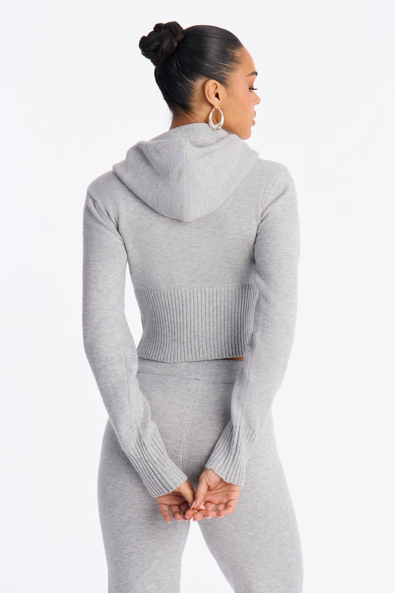 CozyCash Sweater Zip Up Hoodie - Heather Grey