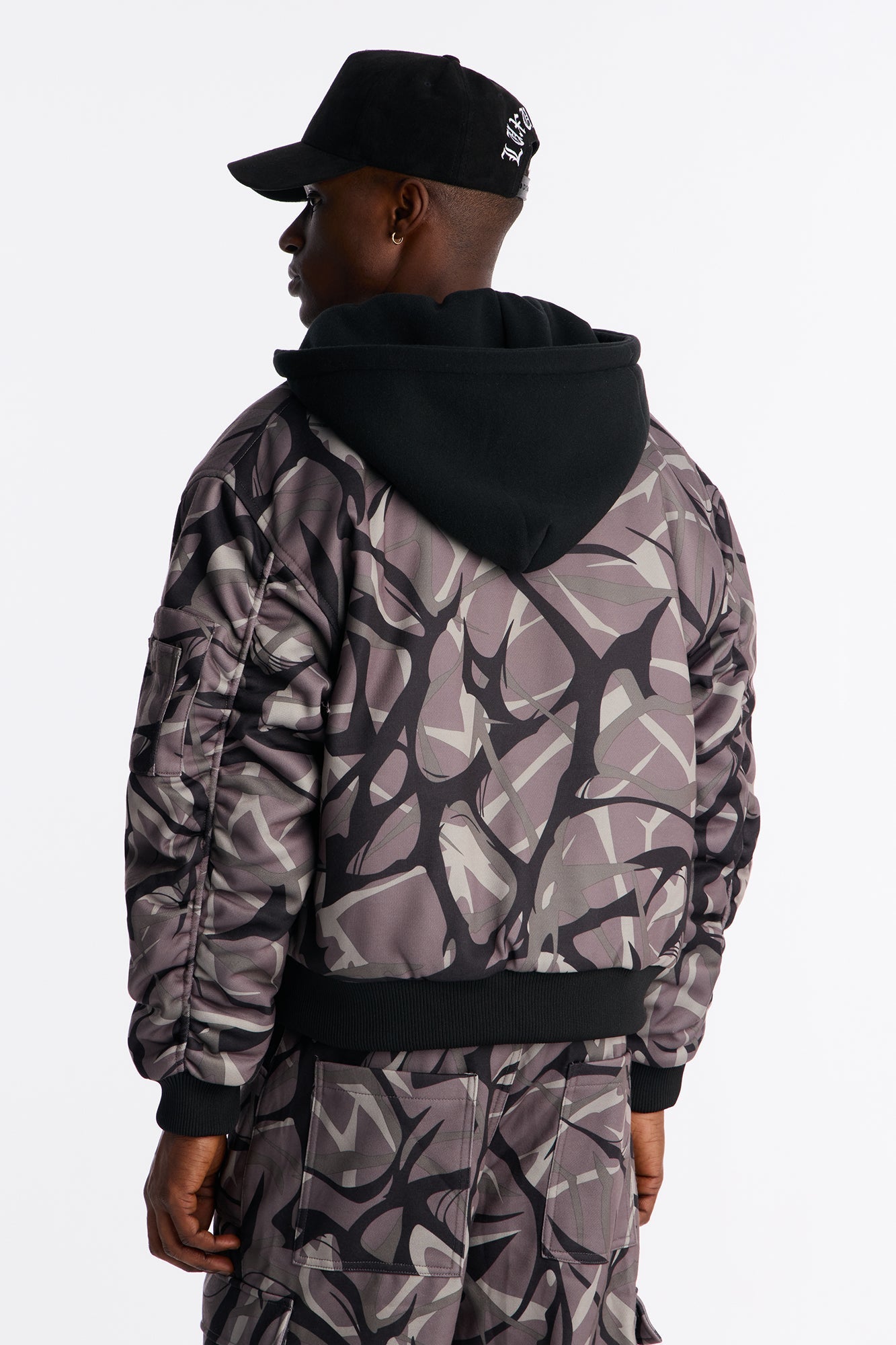 In The Cut Camo Zip Up Hoodie - Grey/combo