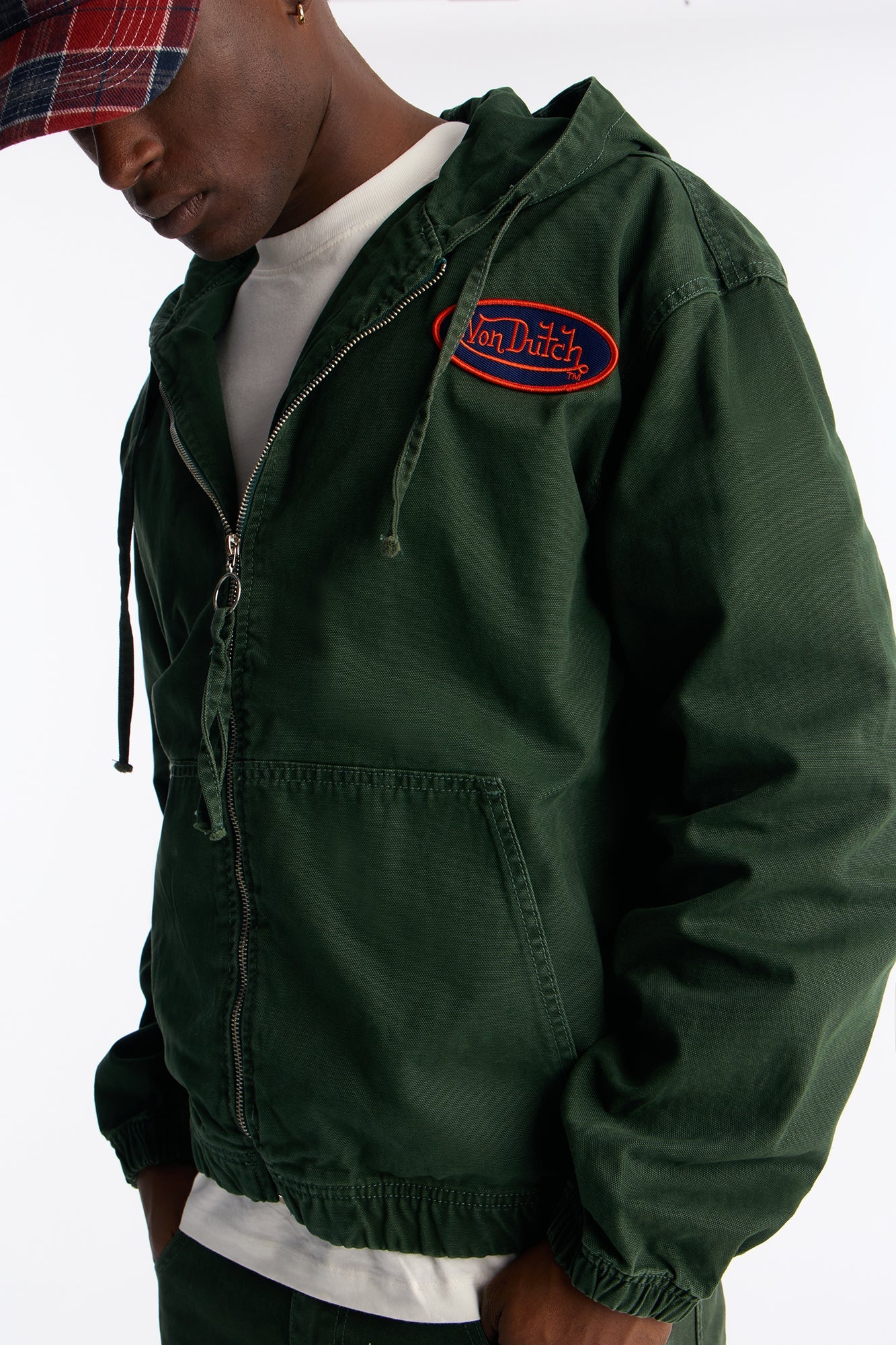 Von Dutch Eyeball Denim Zip Up Hoodie - Green